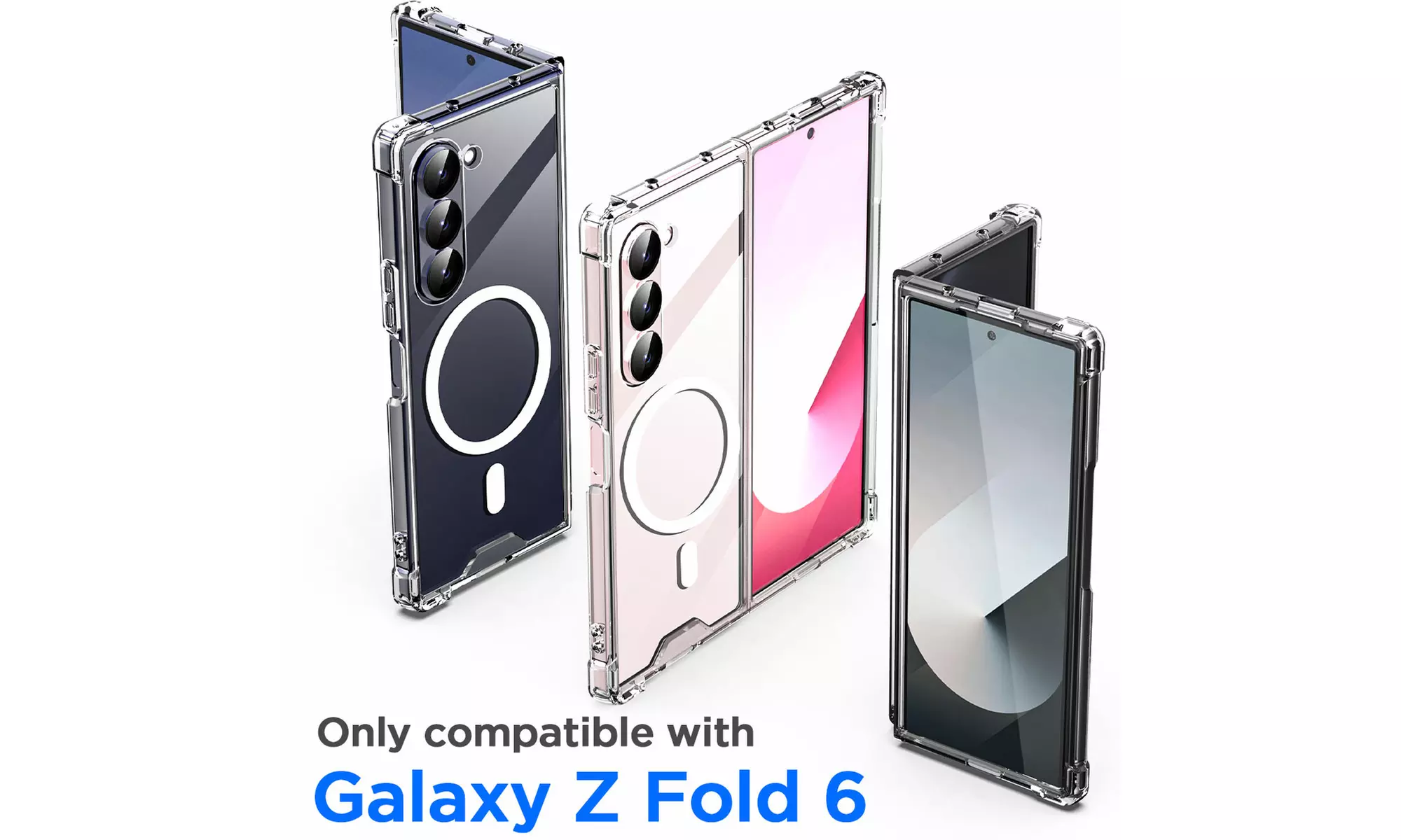 For Samsung Galaxy Z Fold 6 5G MagSafe Clear Case Shockproof Ultra Slim Cover