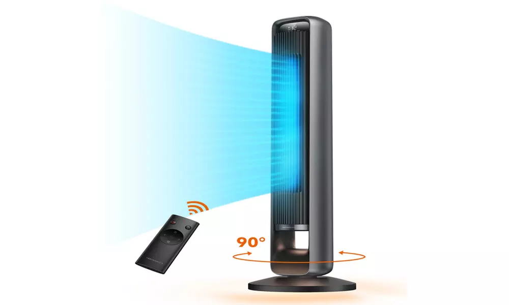 Tower Fan, Quiet Cooling Bladeless Fan with Remote for Bedroom Living Room - Primary Image