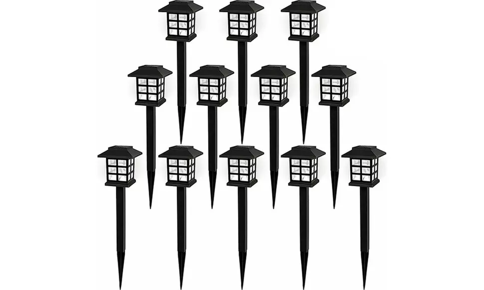 12 Pack Solar Garden Lights Outdoor Landscape LED Light Pathway Yard
