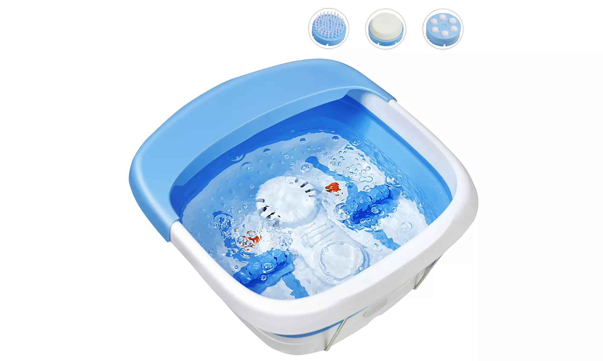 Costway Foldable Foot Spa Bath Motorized Massager w/ Bubble Heat Stress Relief - Primary Image