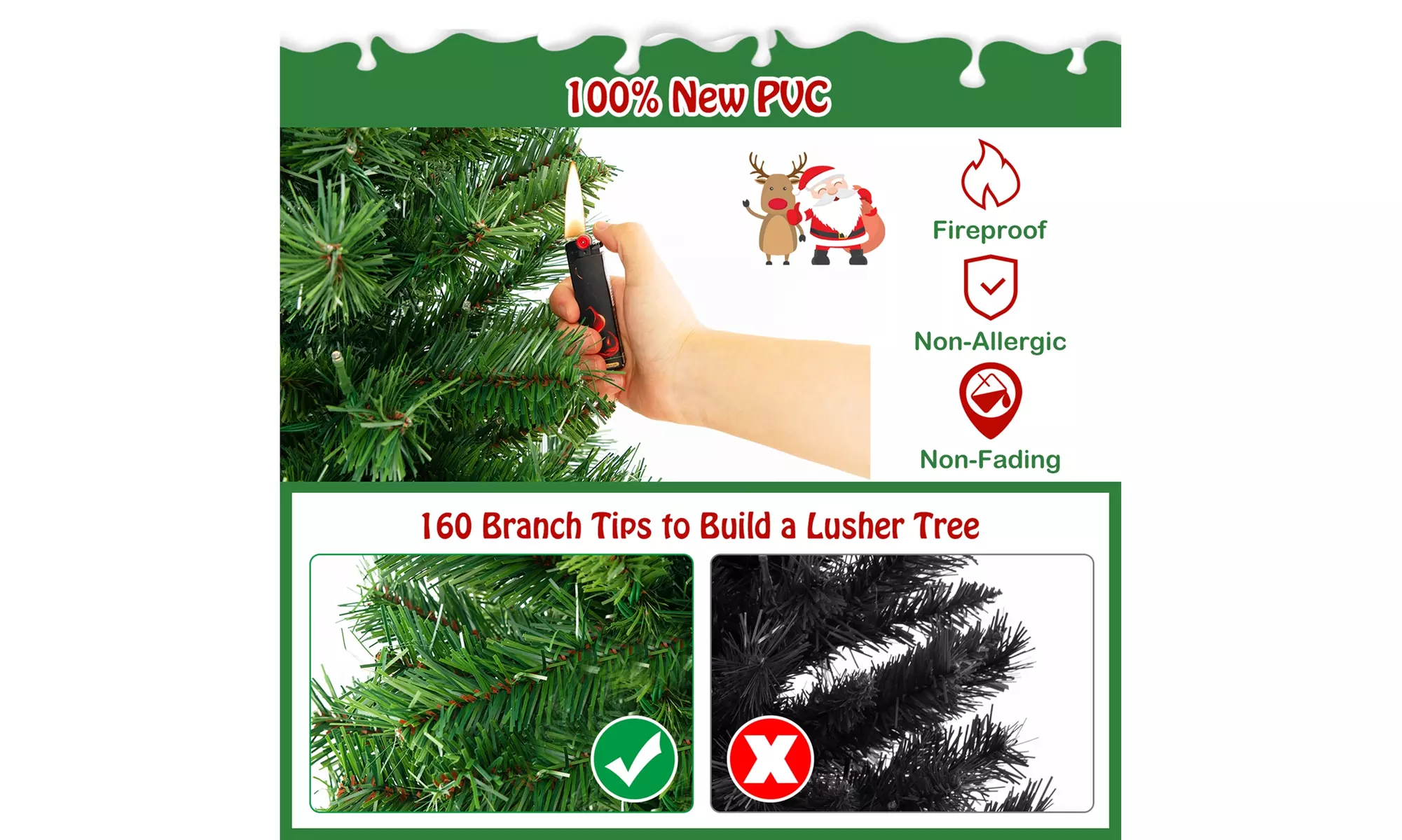 Costway 4 FT Pre-Lit Potted Christmas Tree Artificial Decor 3 Lighting Modes
