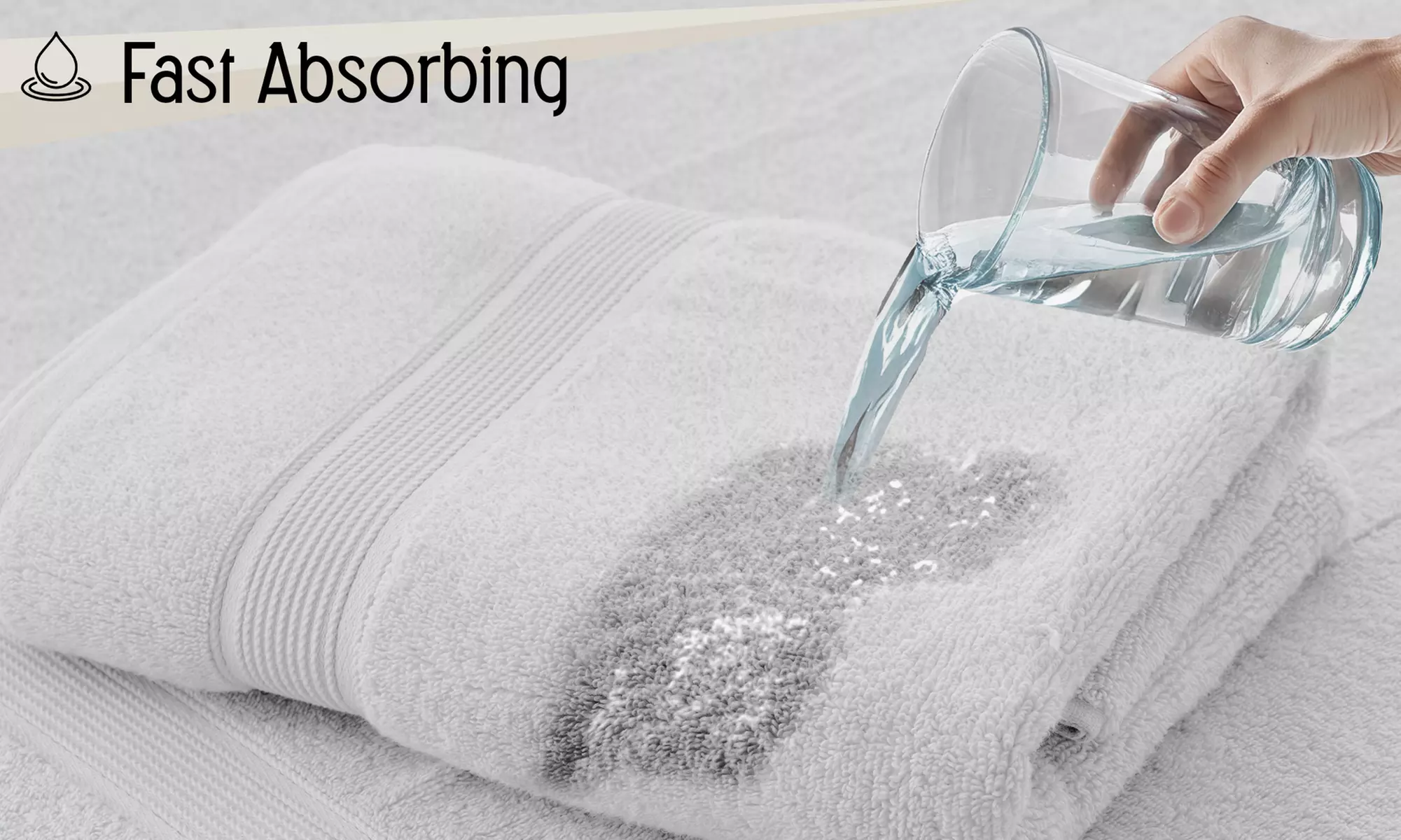 Lux Decor 6 Piece Bath Towel Set, Zero Twist Cotton Towels Soft & Absorbent