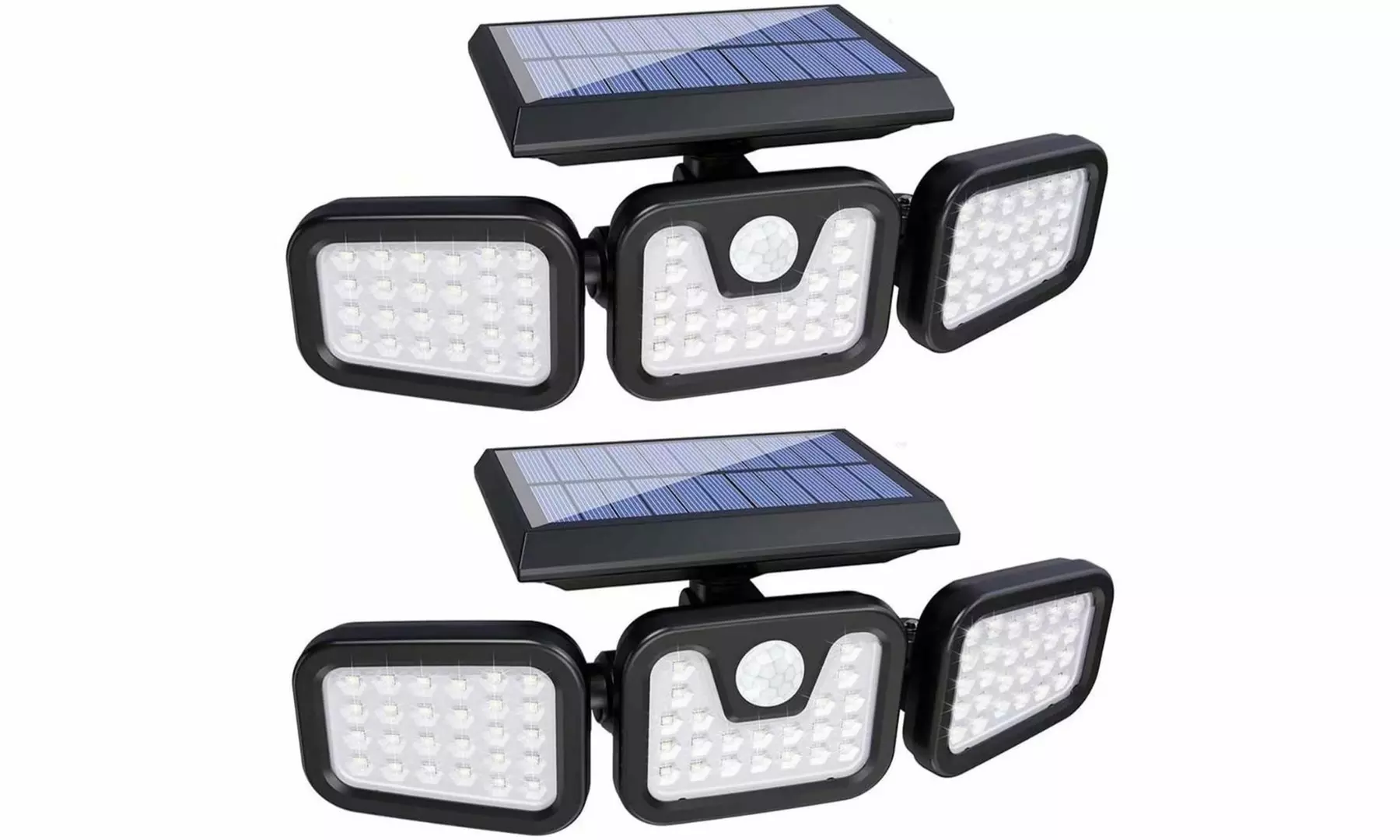2 Pack Solar Outdoor 3-Head Motion Sensor LED Security Flood Light - Primary Image