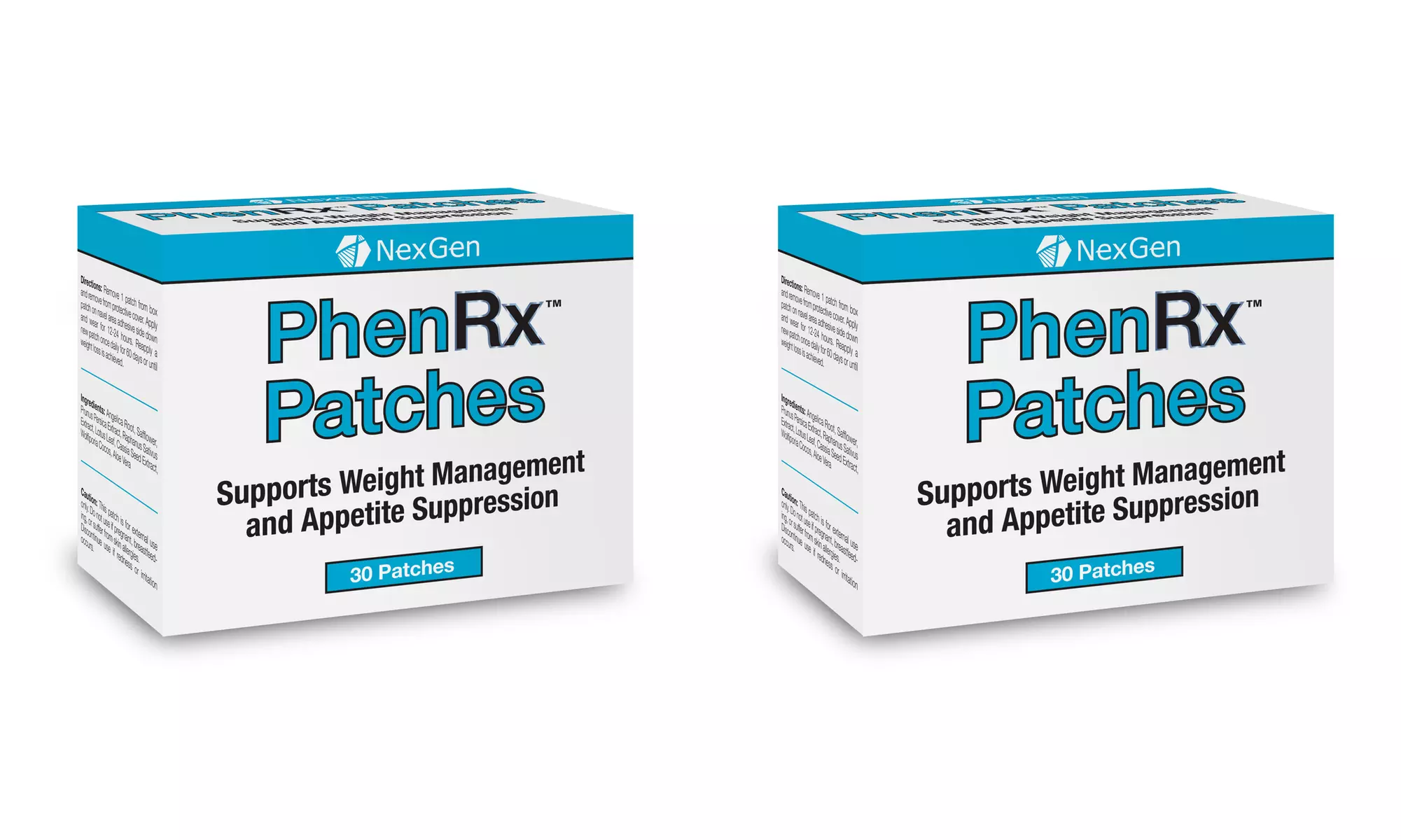 2 PACK PhenRX Weight Loss Diet Appetite Suppressant Patches 2 Month Supply - Primary Image