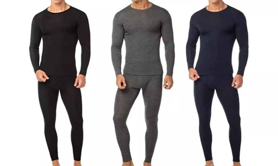 (4-Piece) Men's Cotton Fleece Thermal Set
