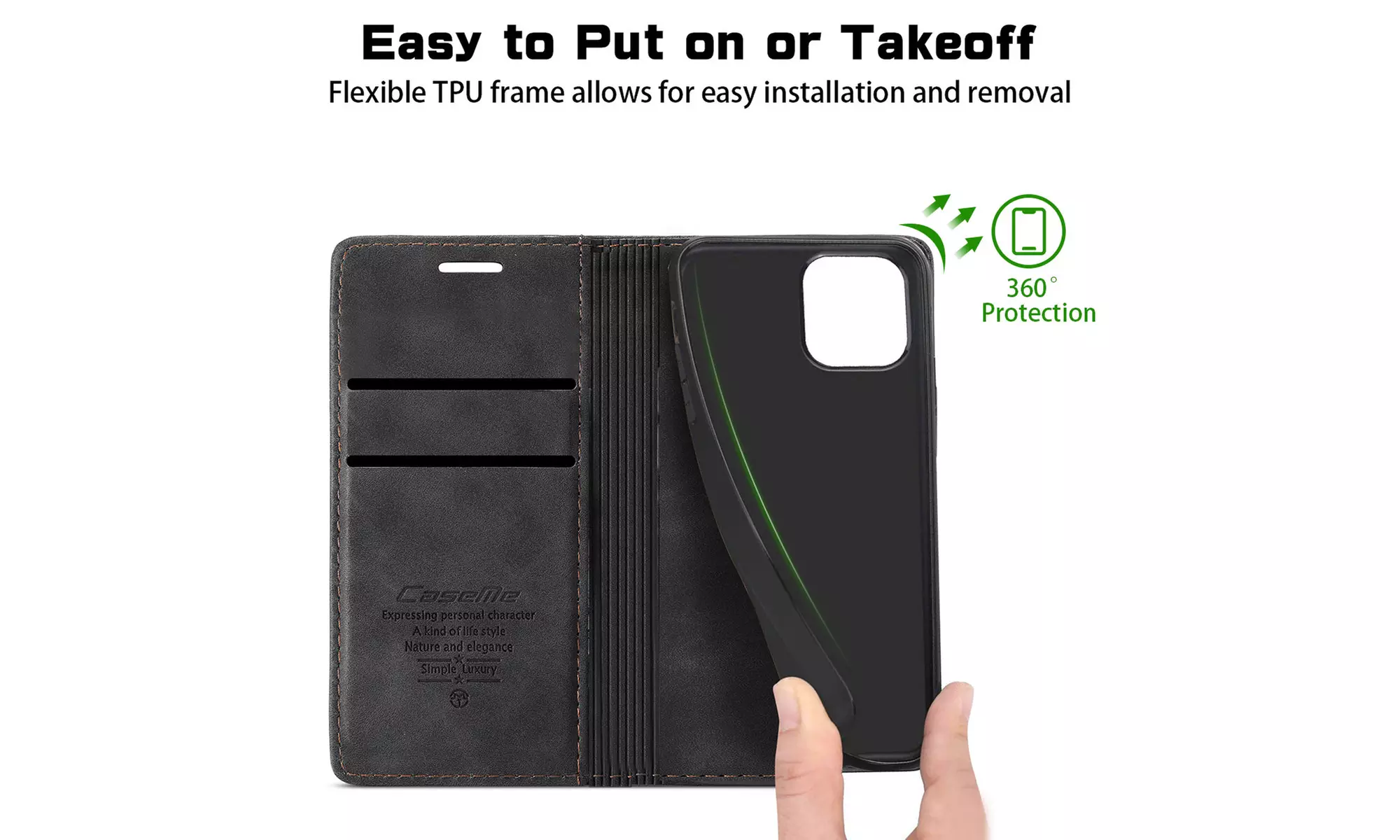For iPhone 13 Pro Max/13/13 Pro Leather Flip Magnetic Wallet Card Slot Case