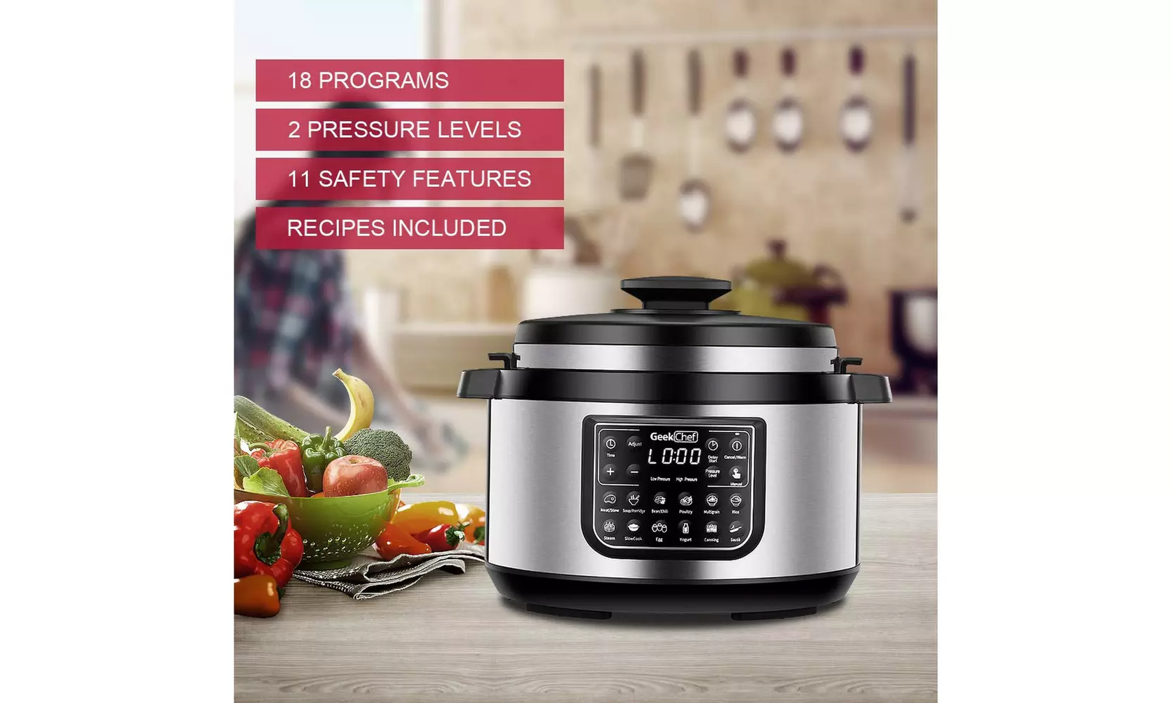 11-in-1 Powerful Multi-purpose Electric Pressure Cooker Timer Small Rice Cooker - Second Medium