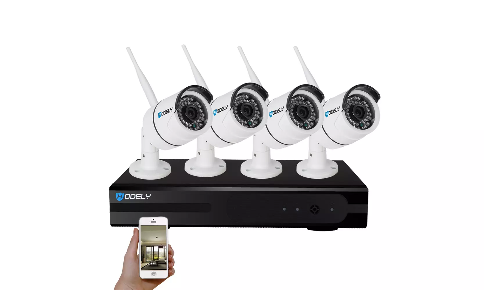 Hodely 8 Channel 1080P NVR Set and 720P 3.6mm 36-LED Waterproof IP Camera - Primary Image