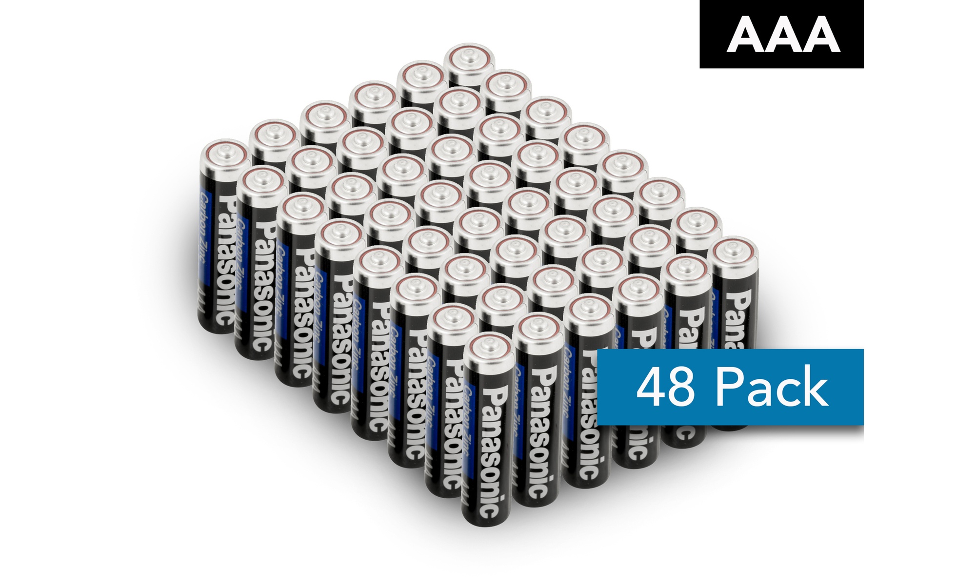 48 Pack Panasonic Super Heavy Duty AAA Batteries Retail Packaging