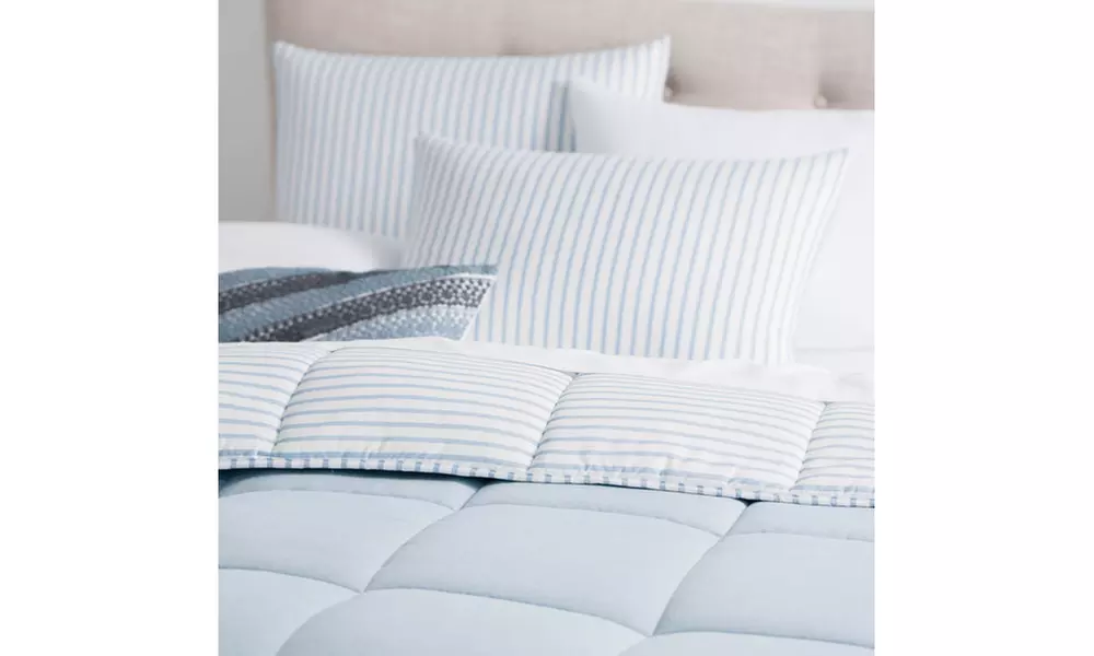 Brookside Striped Reversible Chambray Comforter Set - Primary Image