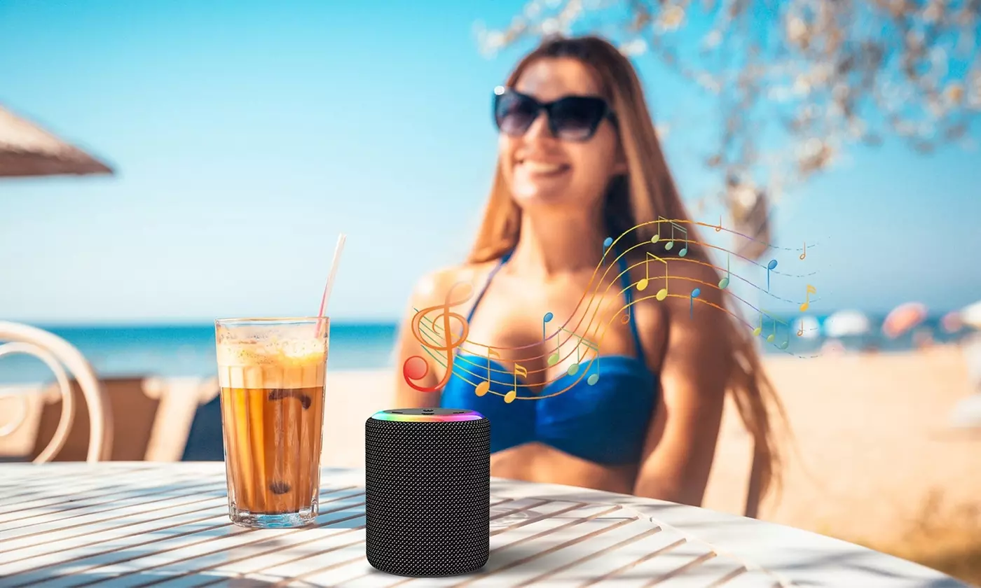 KOCASO Mini Waterproof Portable Wireless Bluetooth Speaker with 7 RGB Lights