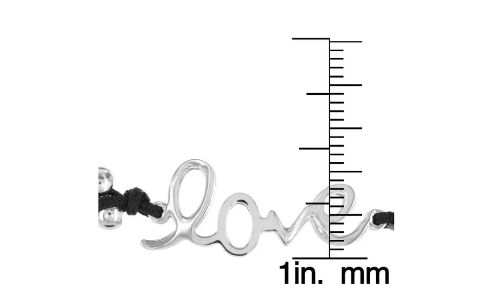 Stainless Steel Beaded and Braided Cord 'Love' Bracelet - Second Medium