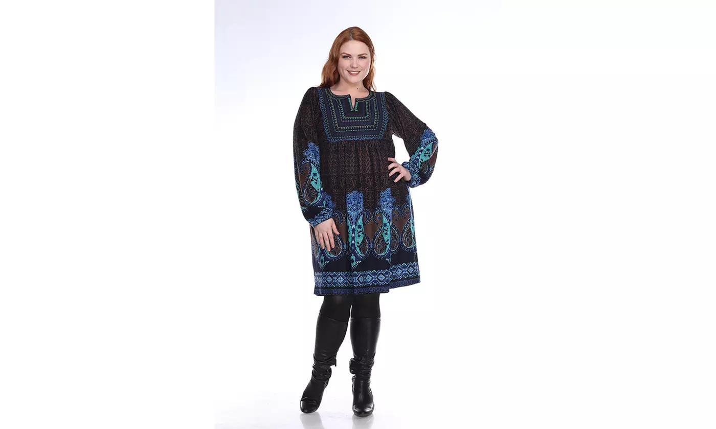 Plus Size Phebe Embroidered Sweater Dress - Primary Image