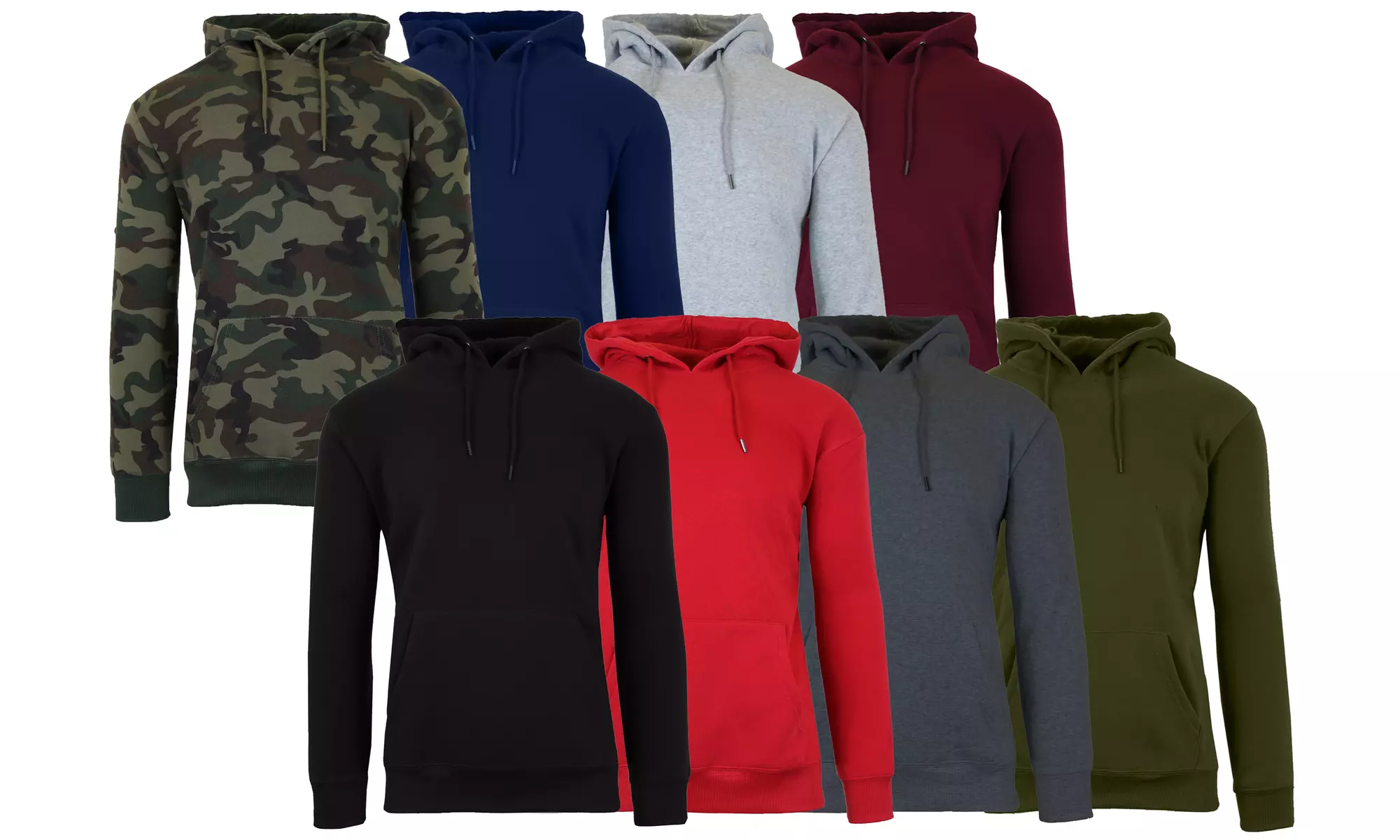 3-Pack Men's Classic Fleece Pullover Hoodie (Sizes, S-2XL)