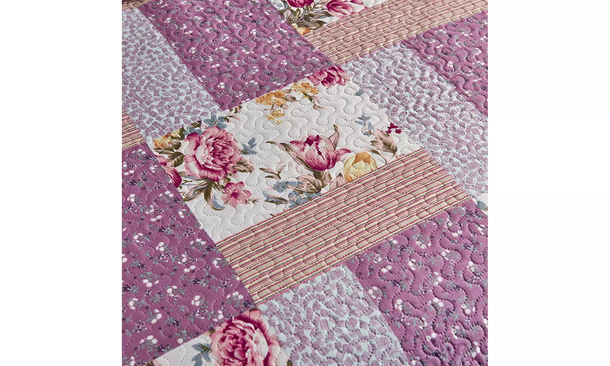 JML 3-Piece Reversible Quilt Set,Home Collection Printed Bedspread With 2 Shams