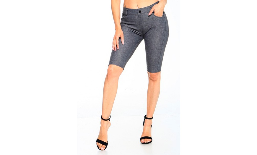Image 25: Women's Stretchy 5 Pocket Classic Bermuda Shorts