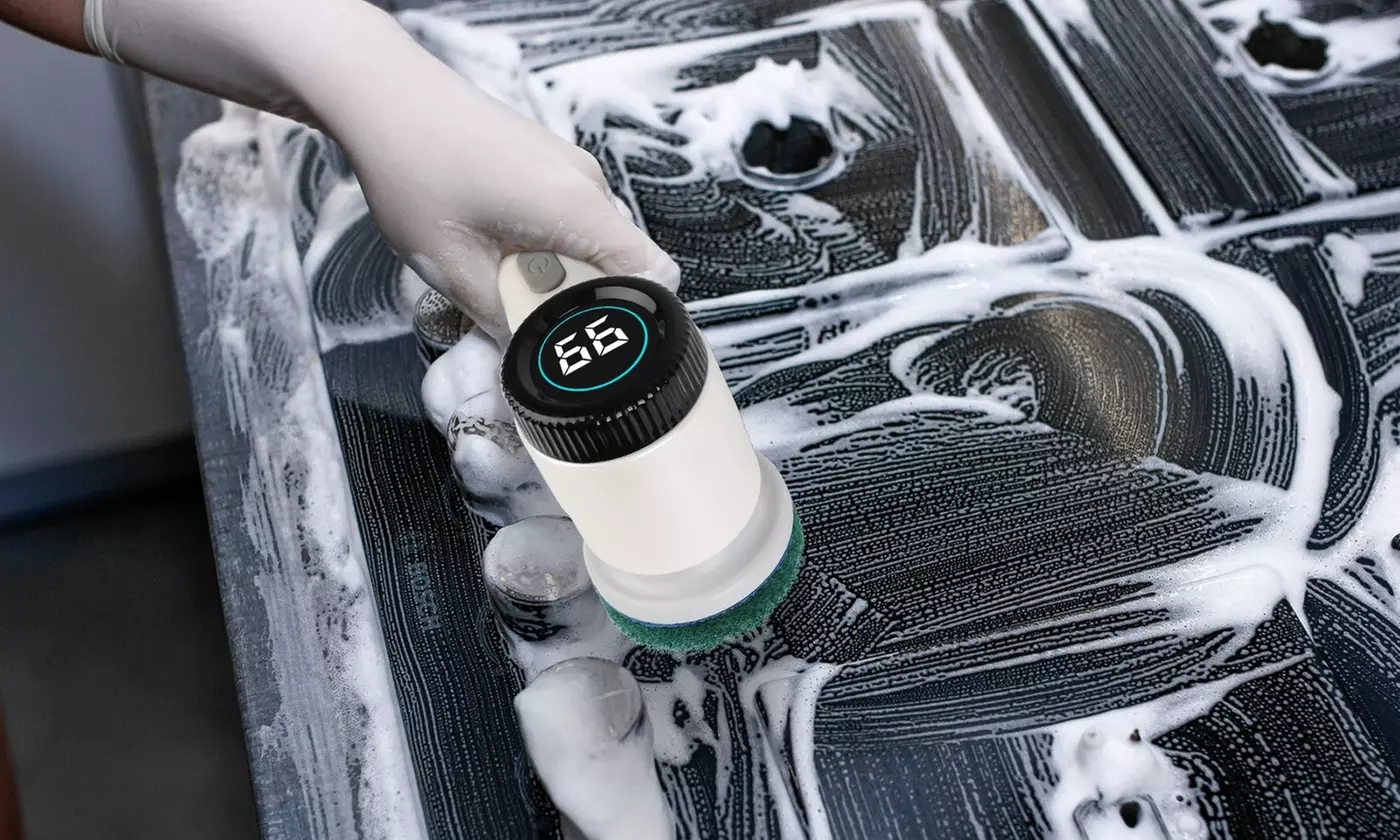 NewHome Electric Spin Scrubber: Cordless with 5 Brush Heads & 3 Speed Settings