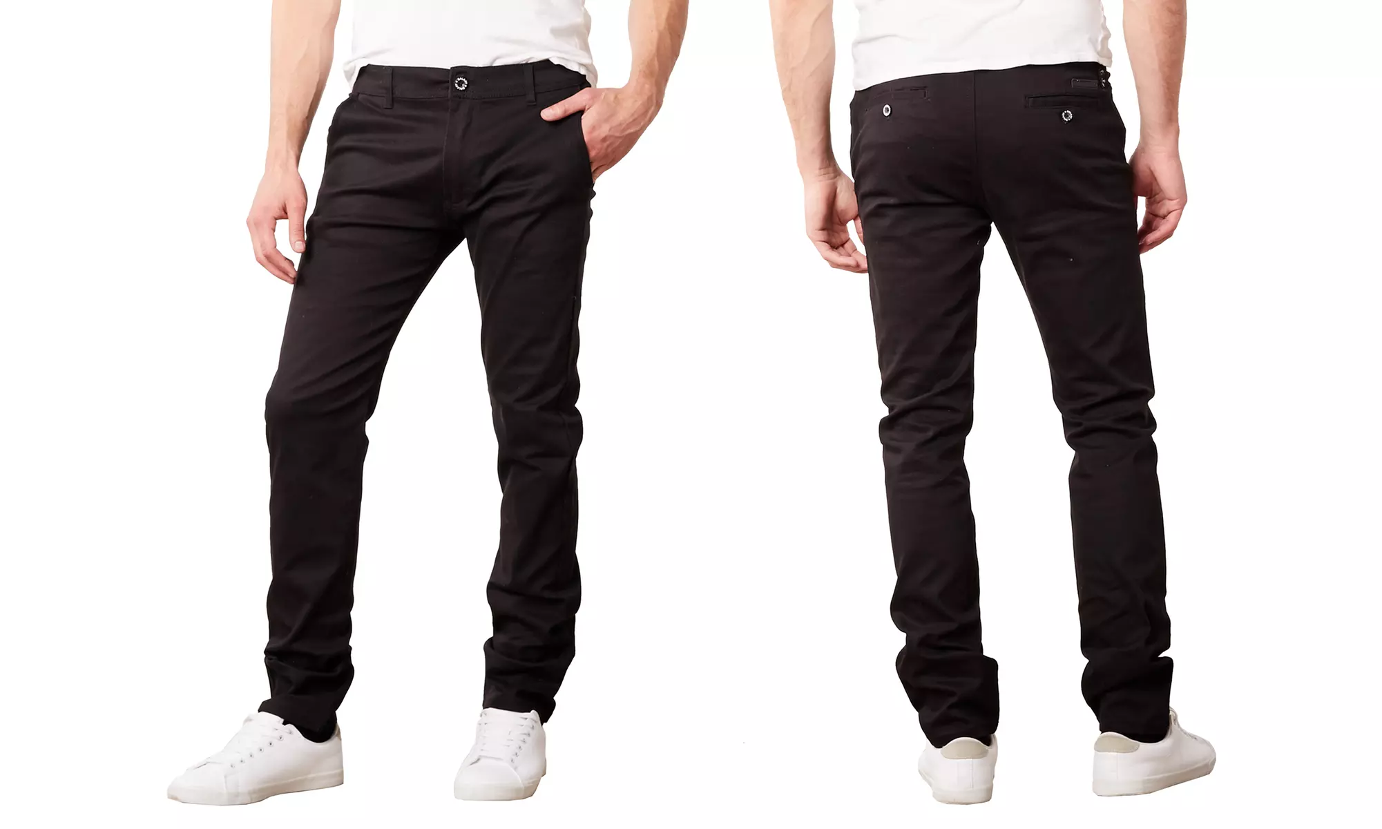 Men's Cotton Stretch Slim-Fit Classic Chinos (Sizes, 30-42)