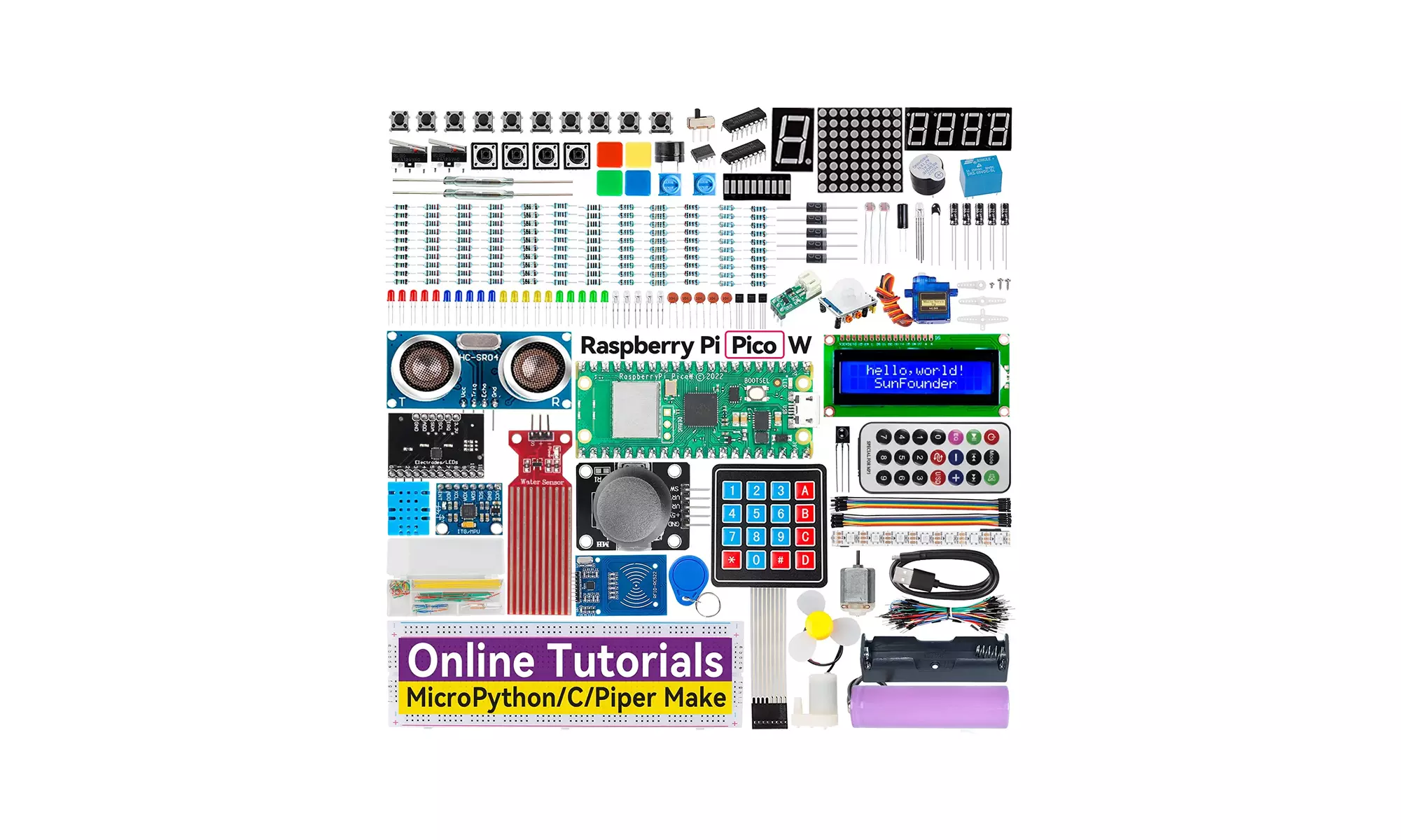 SunFounder Raspberry Pi Pico W Ultimate Starter Kit (Kepler) for Beginner - Primary Image