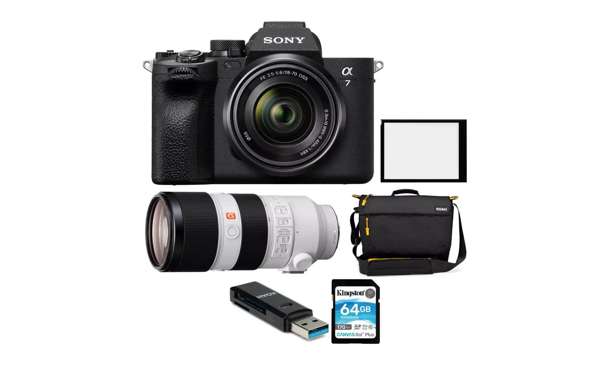Sony Alpha 7 IV Full-frame Mirrorless Camera with 28-70mm Lens with Lens Bundle - Primary Image