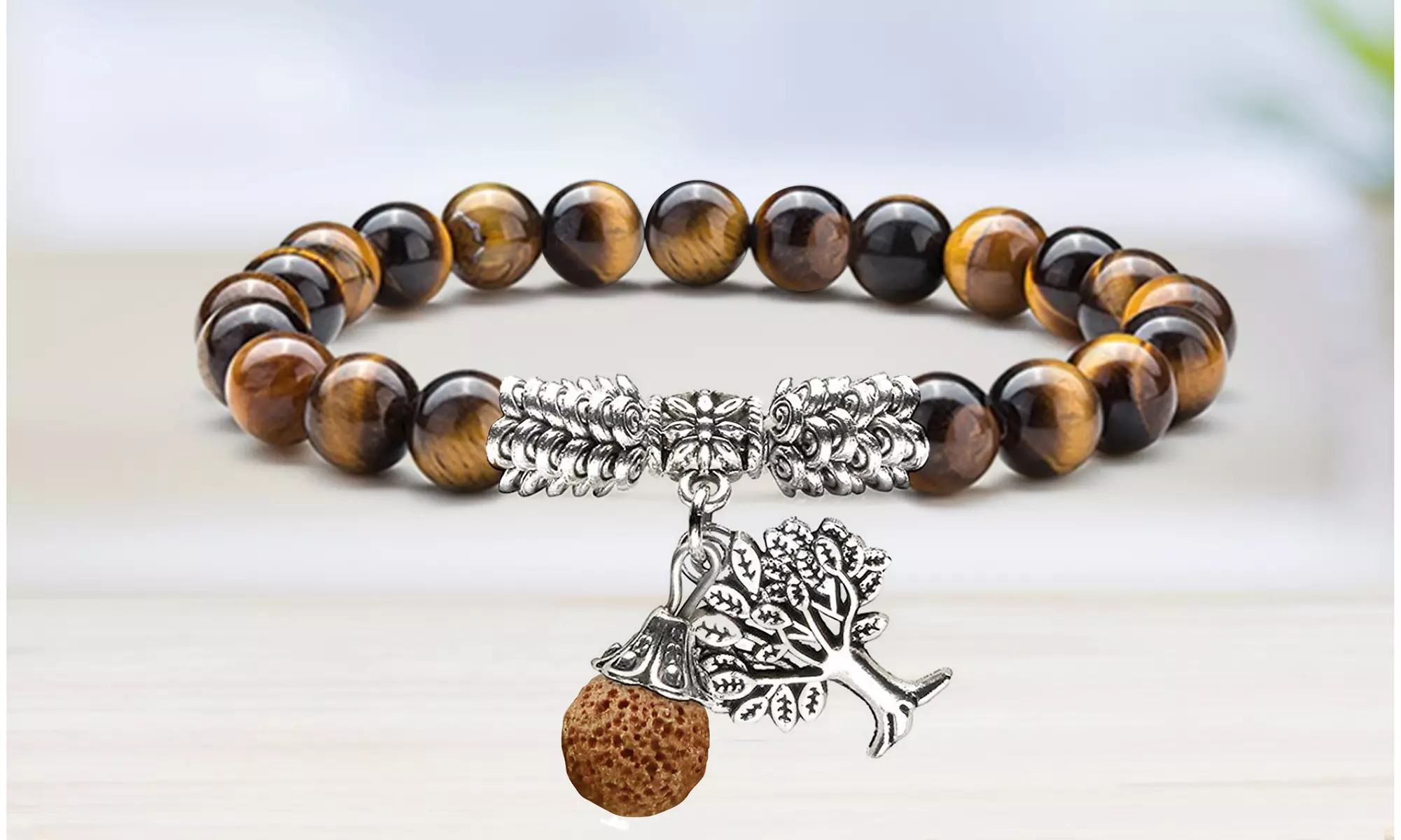 Tree of Life Bohemian Lava Diffuser Bracelet with Optional Essential Oils