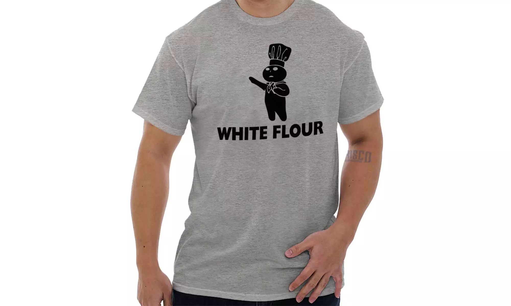 White Flour Dough Boy Funny Political Gym T Shirt Tee - Primary Image