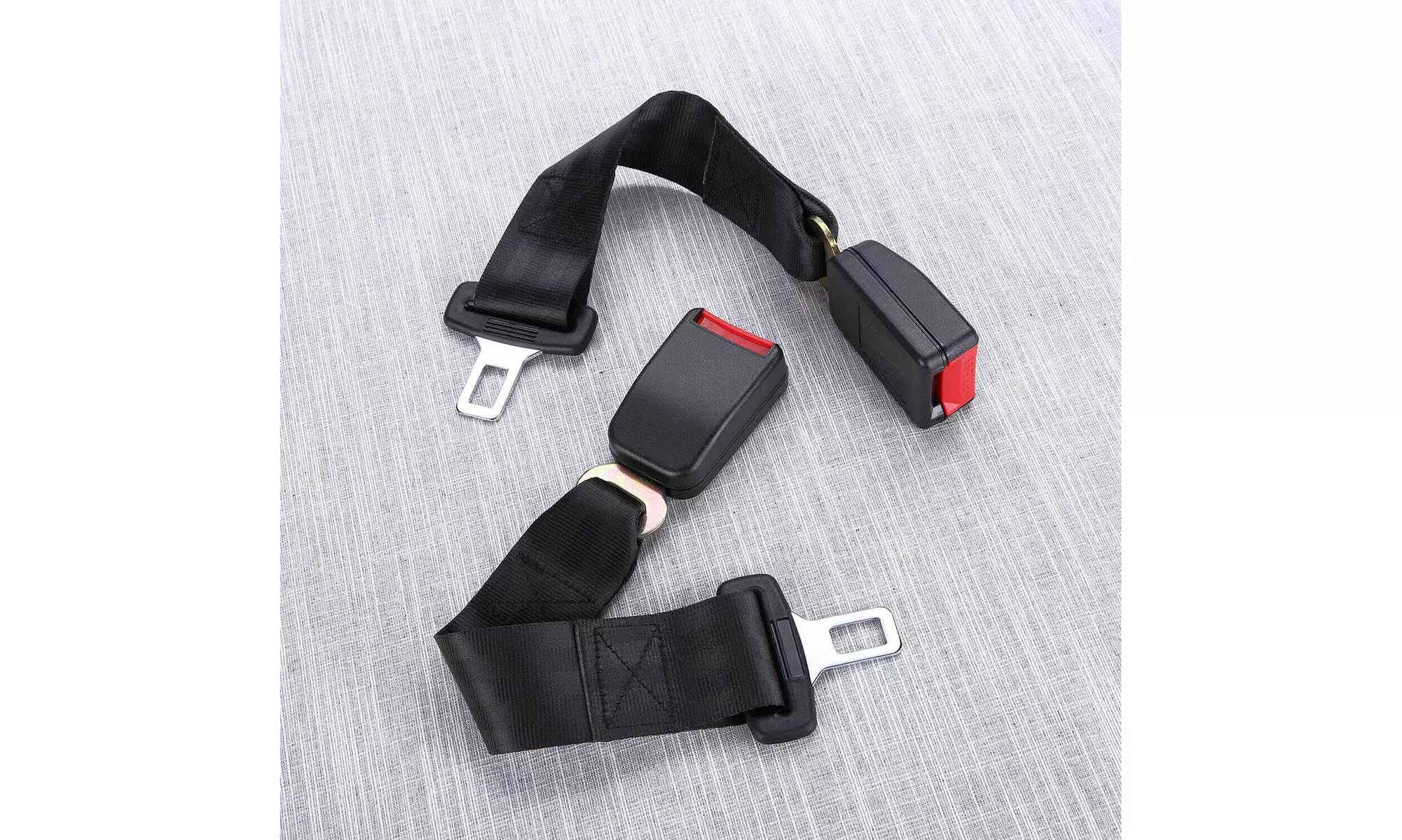 2PCs Safety Seatbelt Extender Extension Car Seat Lap Belt 15 inch 7/8" Buckle US - Second Medium