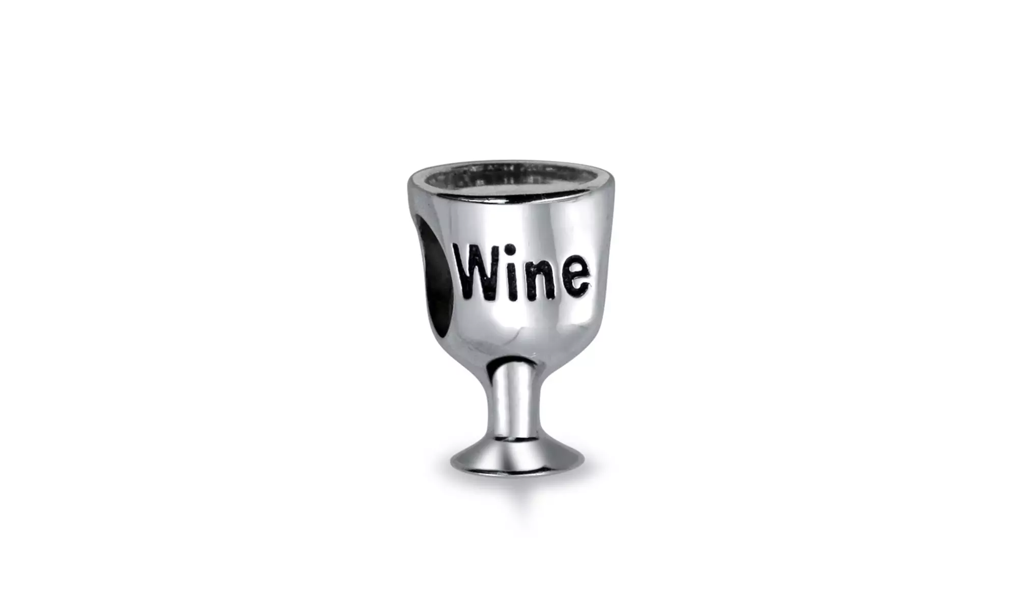 Sommelier Wine Glass Drink Goblet Food Bead Charm Sterling Silver - Primary Image