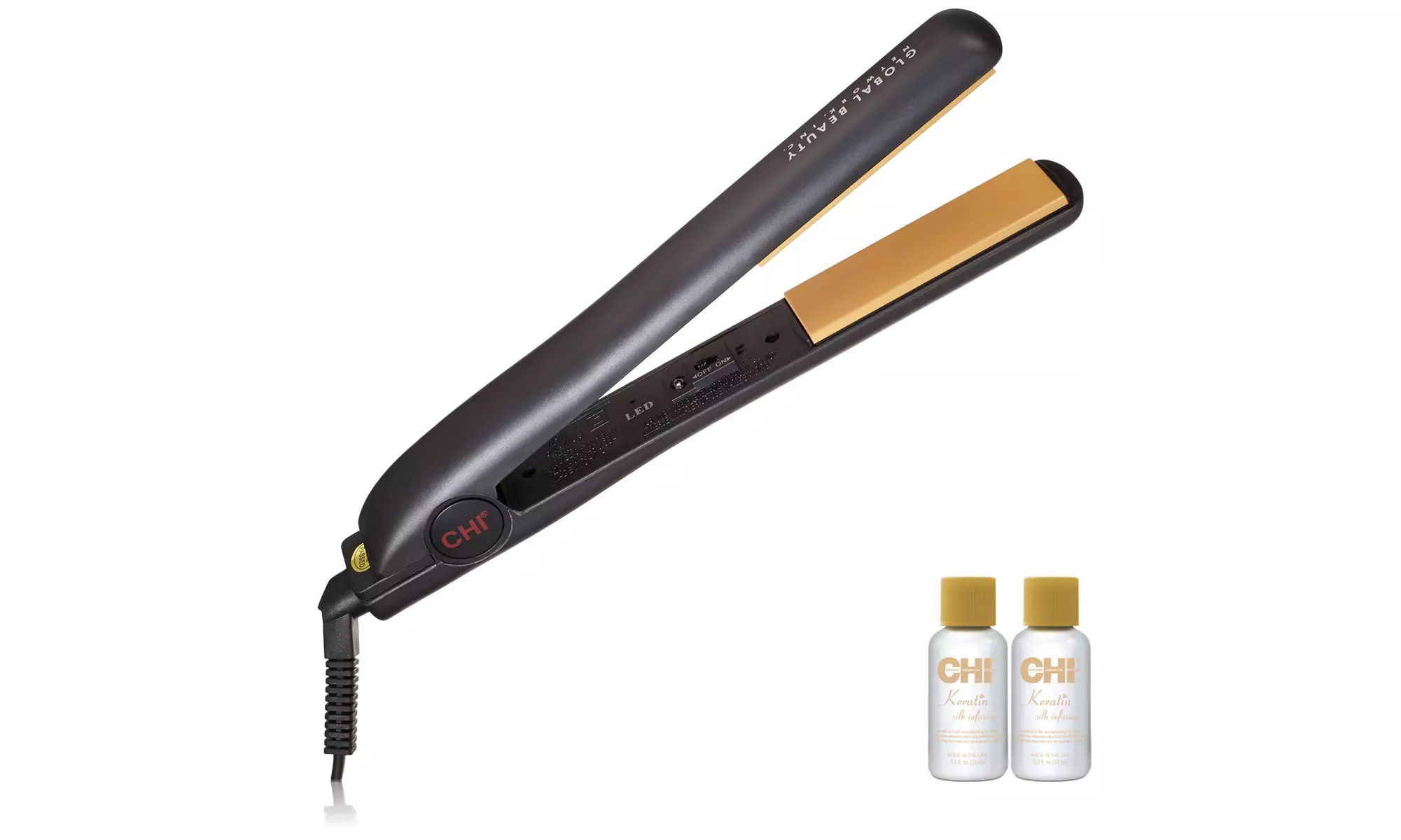 CHI Original Professional 1'' Ceramic Flat Iron and 2 - CHI Keratin Serum 0.5oz - Primary Image