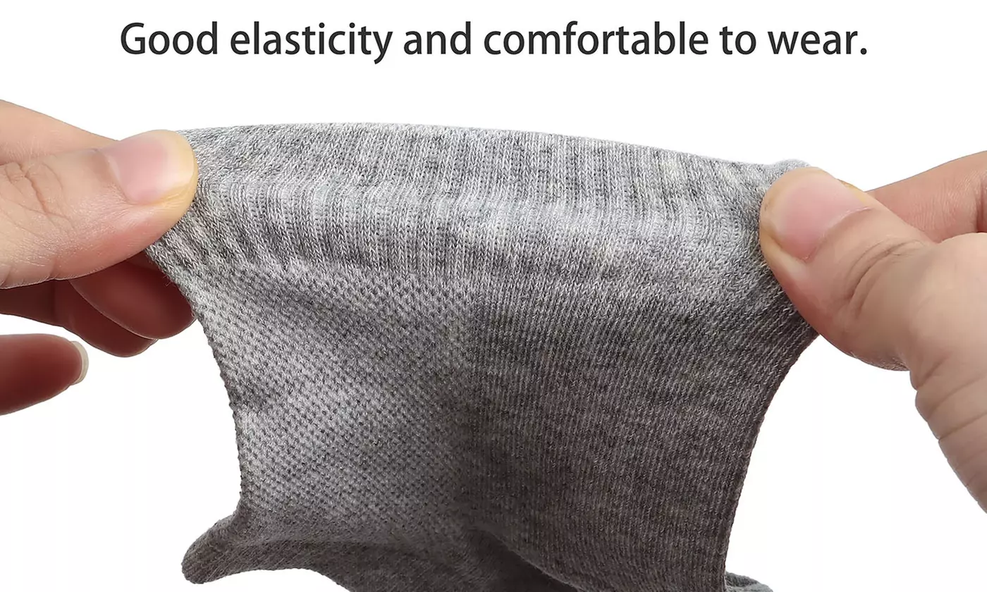 5 Pairs Womens Elastic Ankle Socks Athletic Cotton Low Cut Sport Socks With Tab