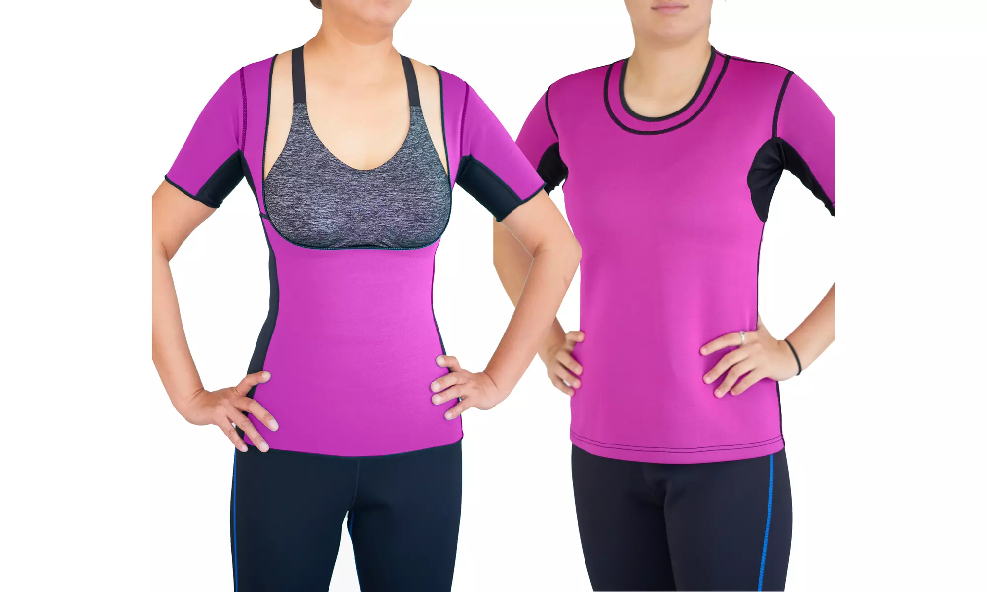 Neoprene Women Sauna Hot Suit Compression Short Sleeves Weight Loss Shapewear  - Primary Image