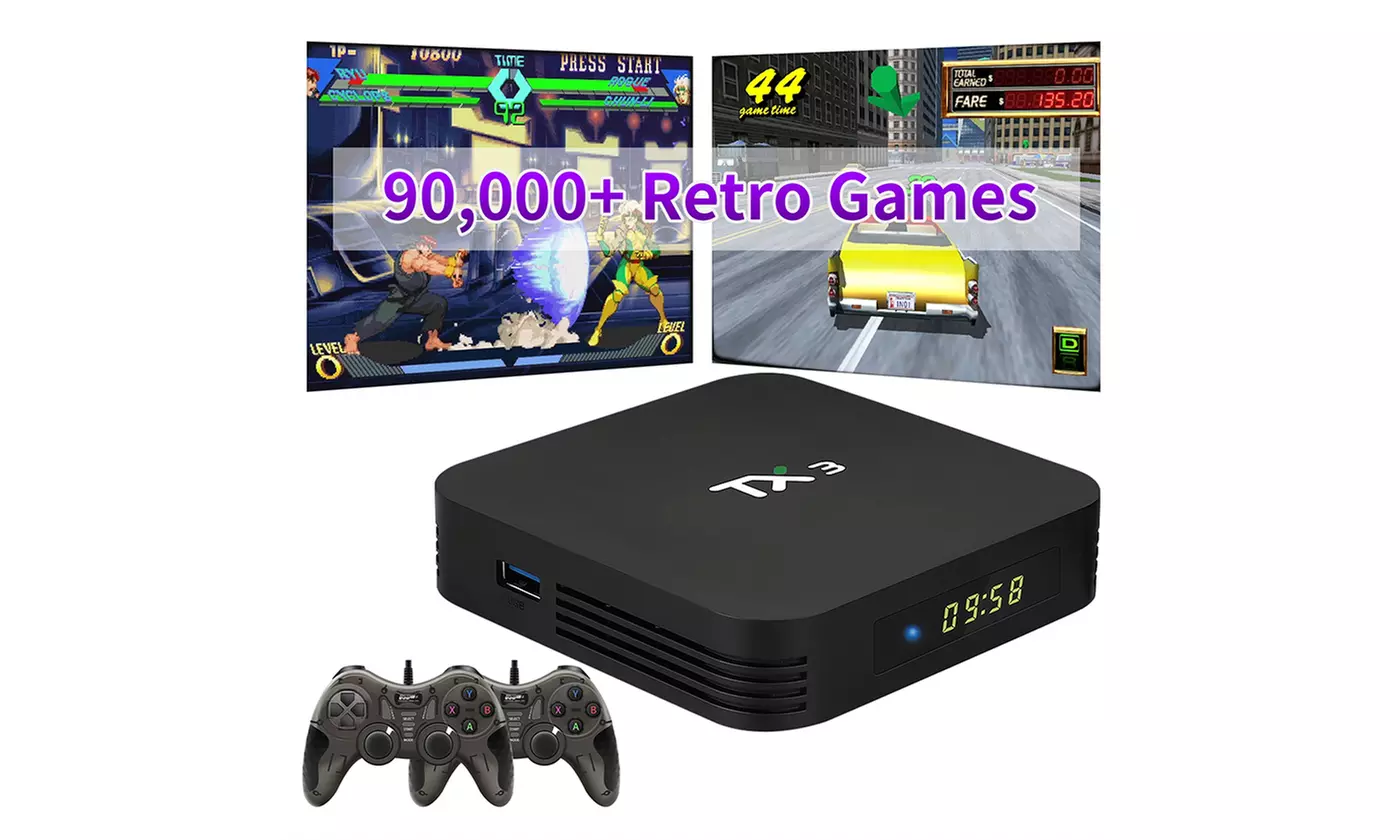 Retro Game Console Built Classic Games 256G Video Game Console(2 Wired Gamepads) - Primary Image