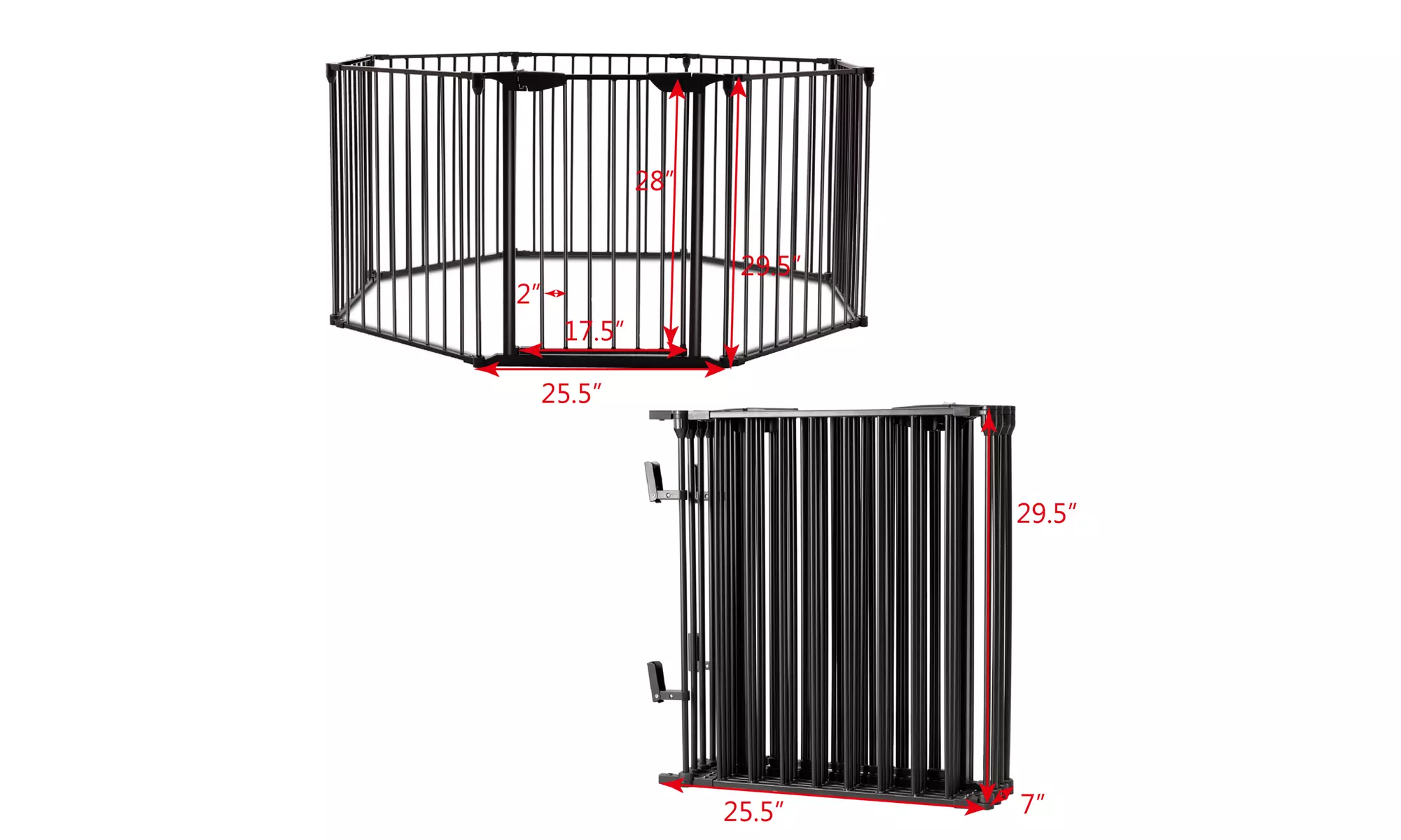 Multifunction 8 Panel Metal Gate Baby Pet Fence Safe Playpen