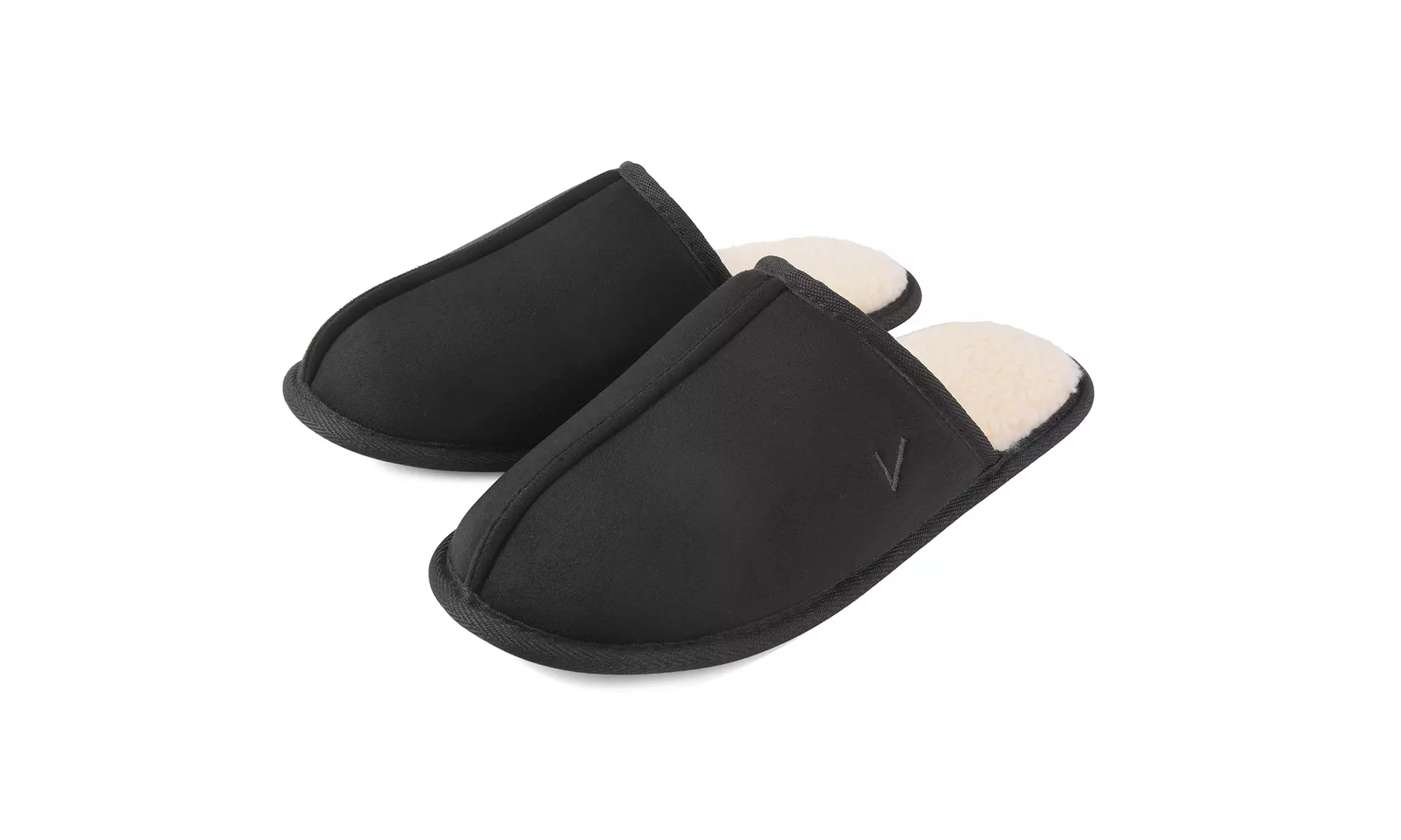 VONMAY Men's Slippers Suede Scuff Slide Fluffy Sherpa Lining Memory Foam Slip 