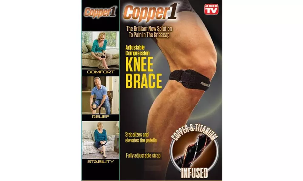 Adjustable Comfort Compression Copper Infused Knee Brace