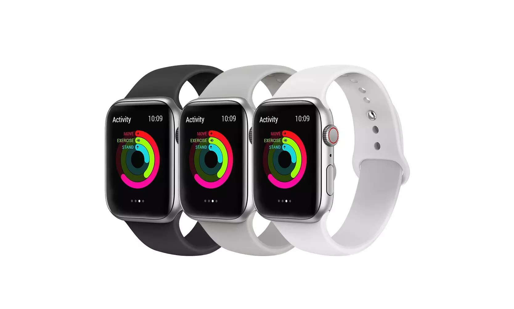 3 Pack Silicone Mix Color Sports Watch Band Replacement Strap Apple iWatch