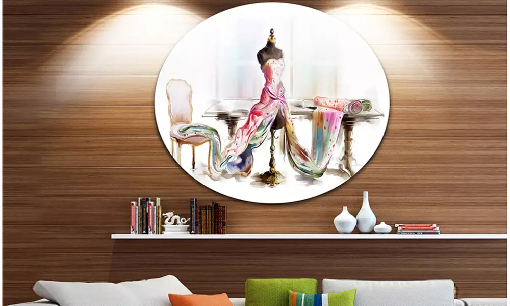 Dressed Tabletop Mannequin' Disc Large Contemporary Circle Metal Wall Arts - Primary Image