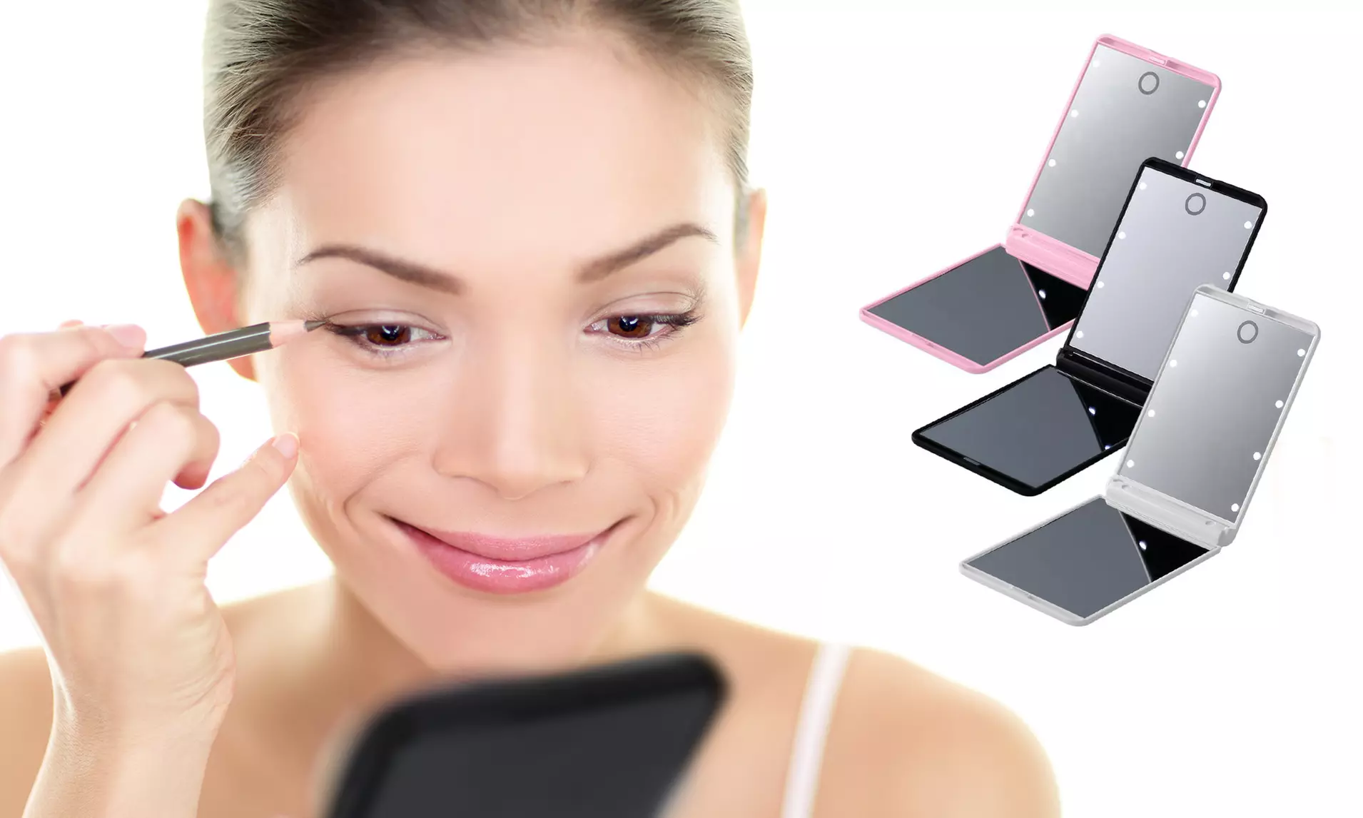 Magnifying LED Lighted Cosmetic Pocket Mirror - Primary Image