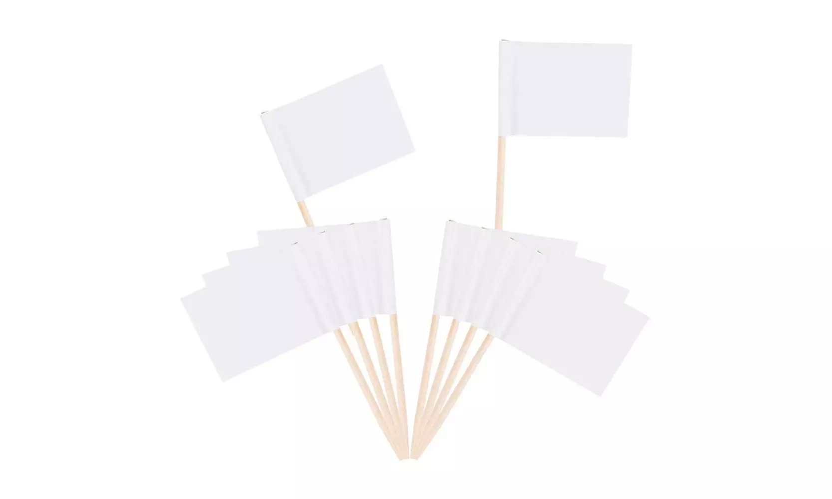 Blank Toothpick Flags - 250-Piece Cupcake Toppers with White Flags for Labeling - Primary Image
