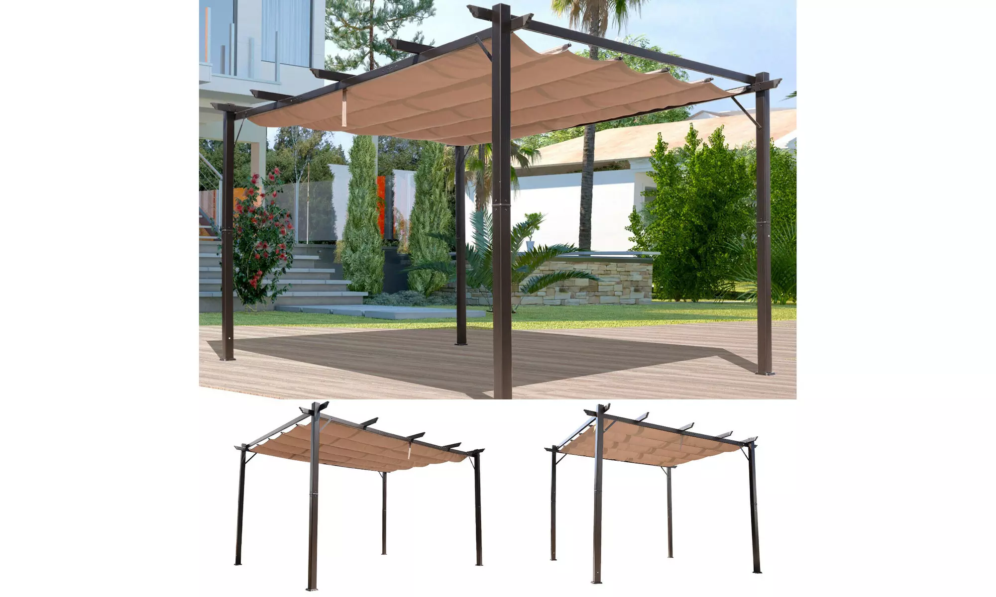 Laggra Outdoor Pergola Gazebo Backyard Canopy Cover Adjustable Sunshade - Primary Image