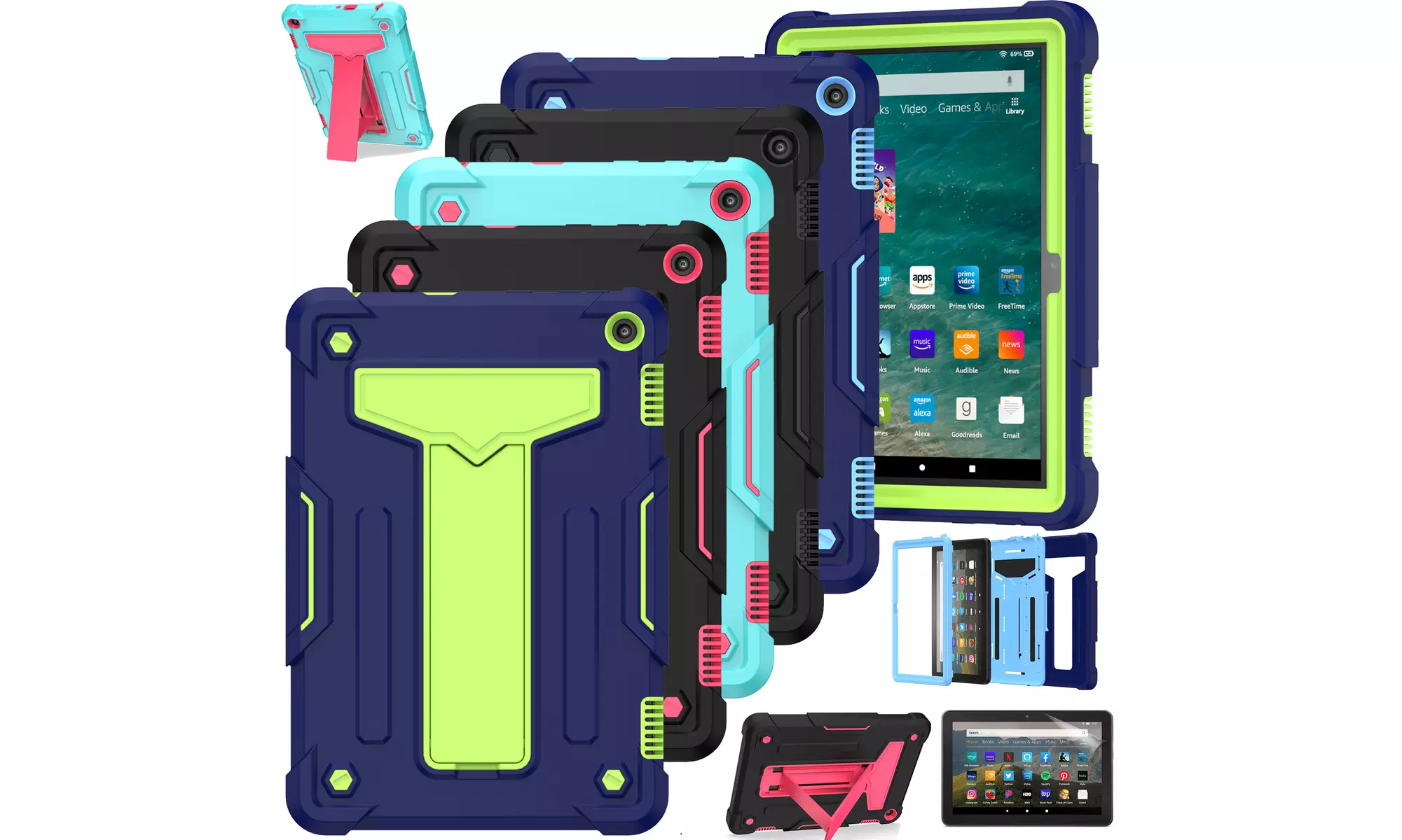 For Amazon Fire HD 8 Case  8"12th Generation 2022 Shockproof Kickstand Cover - Primary Image