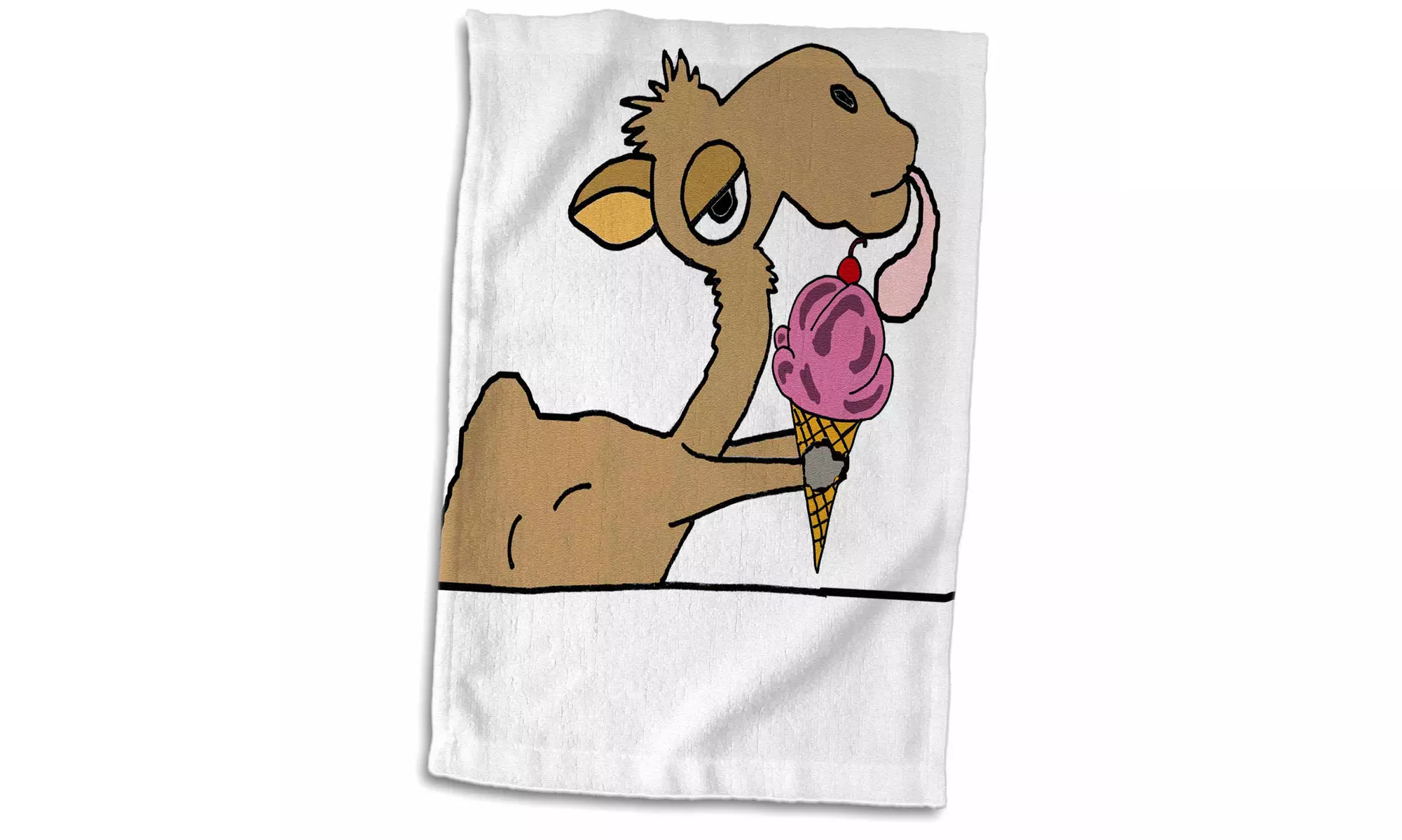  Towel - Funny Cute Camel Eating Ice Cream - 15 by 22-inches  - Primary Image