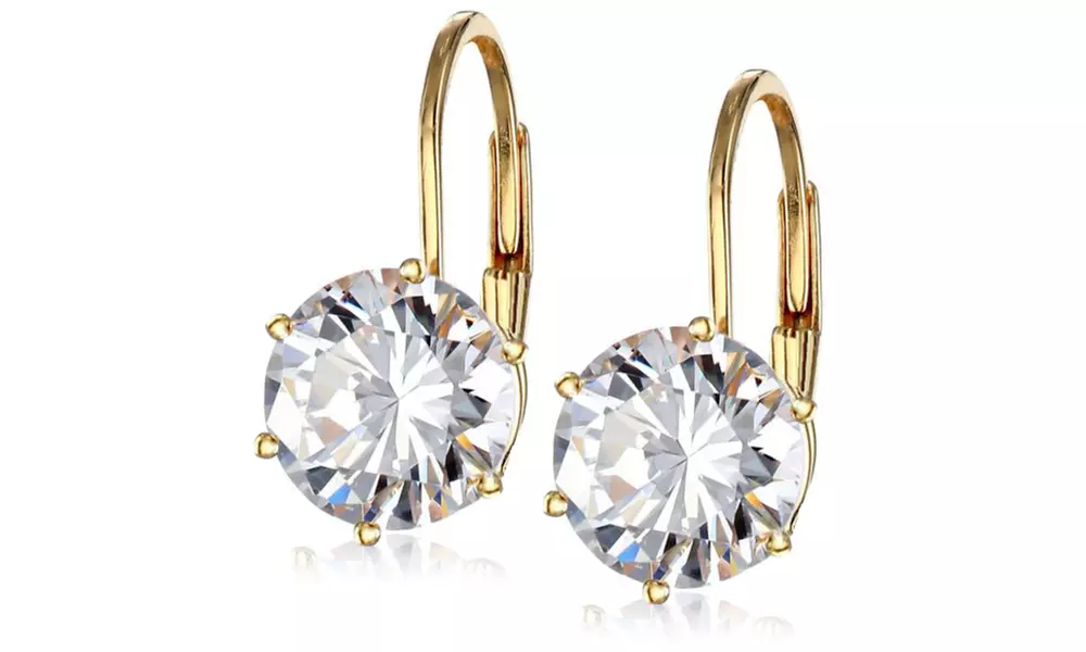 4.00 CTTW Leverback Earrings With Crystals From Swarovski