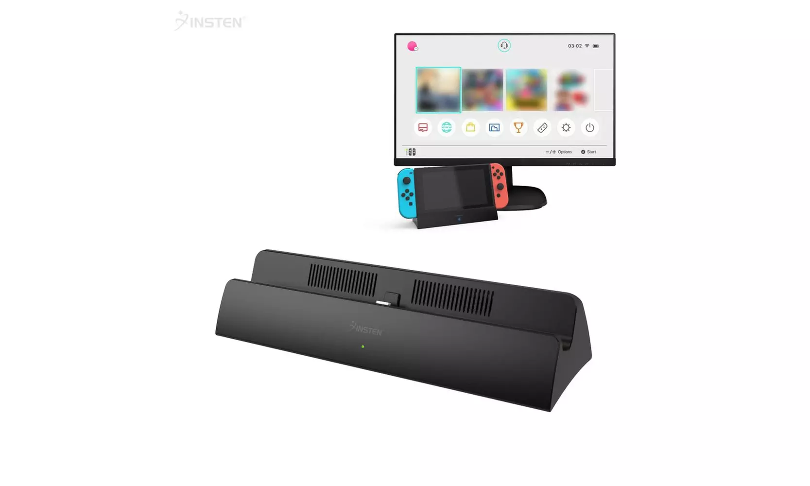 Insten Portable Charging Dock Cradle Stand w/ USB Port For Nintendo Switch - Primary Image