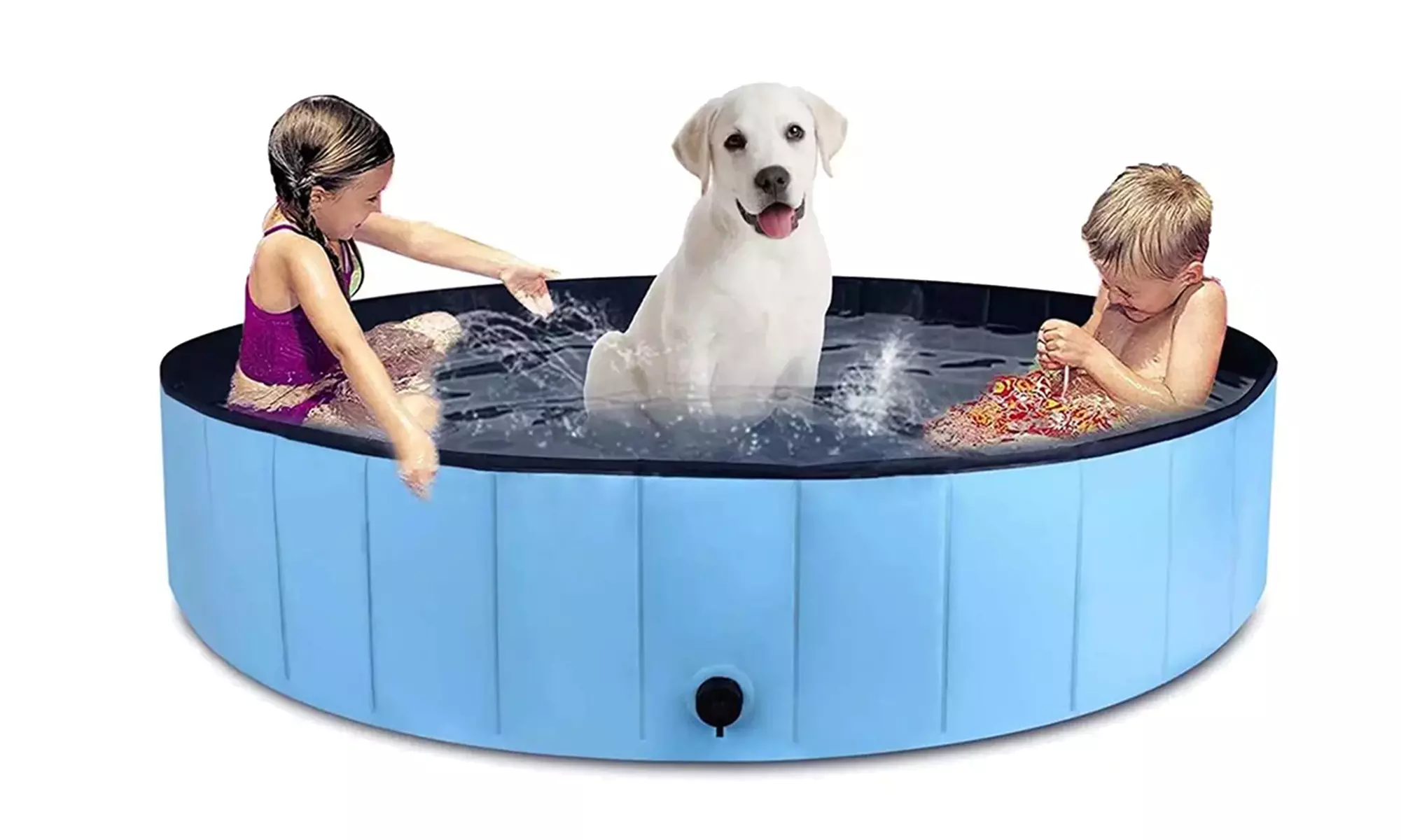 Foldable Dog Pool Pet Bathing Pool Kiddie Pool Hard PVC Slip-Resistant Bath Tub - Second Medium