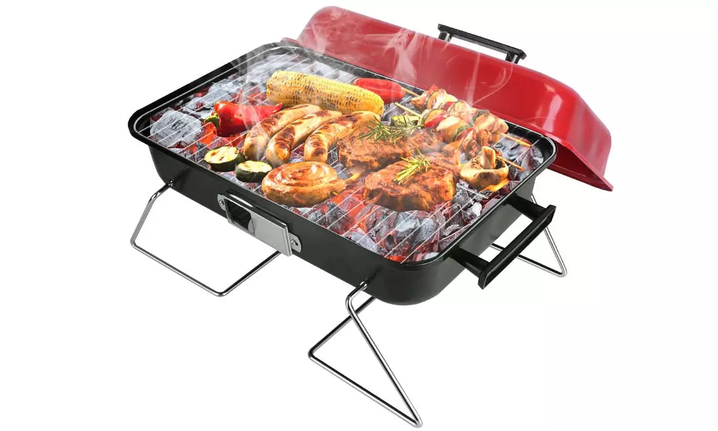 LakeForest Portable Tabletop Charcoal Grill Foldable BBQ Smoker - Primary Image