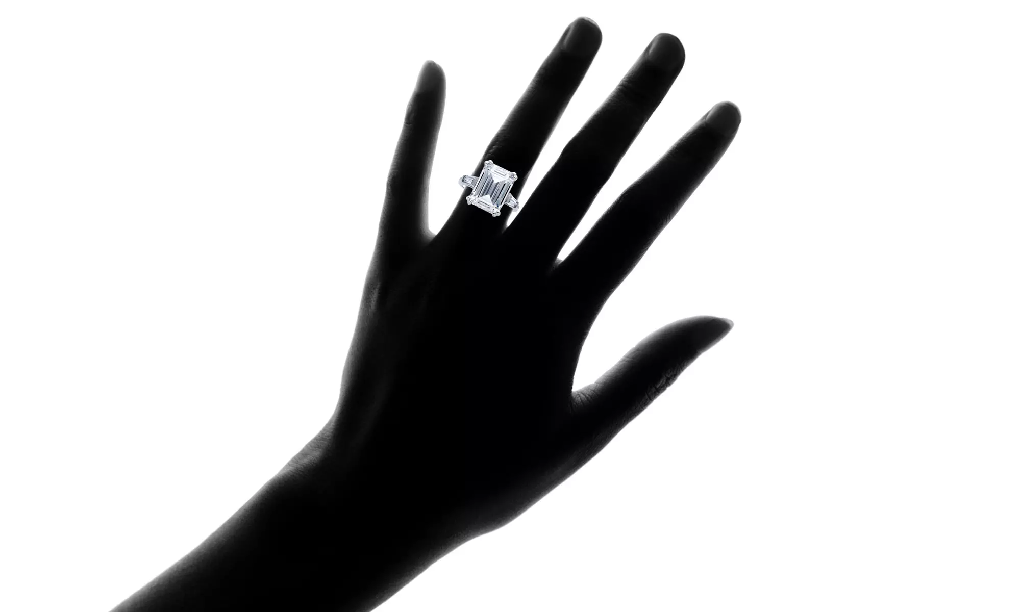 8.00 CT Emerald Cut Crystal Ring Made With Crystals From Swarovski