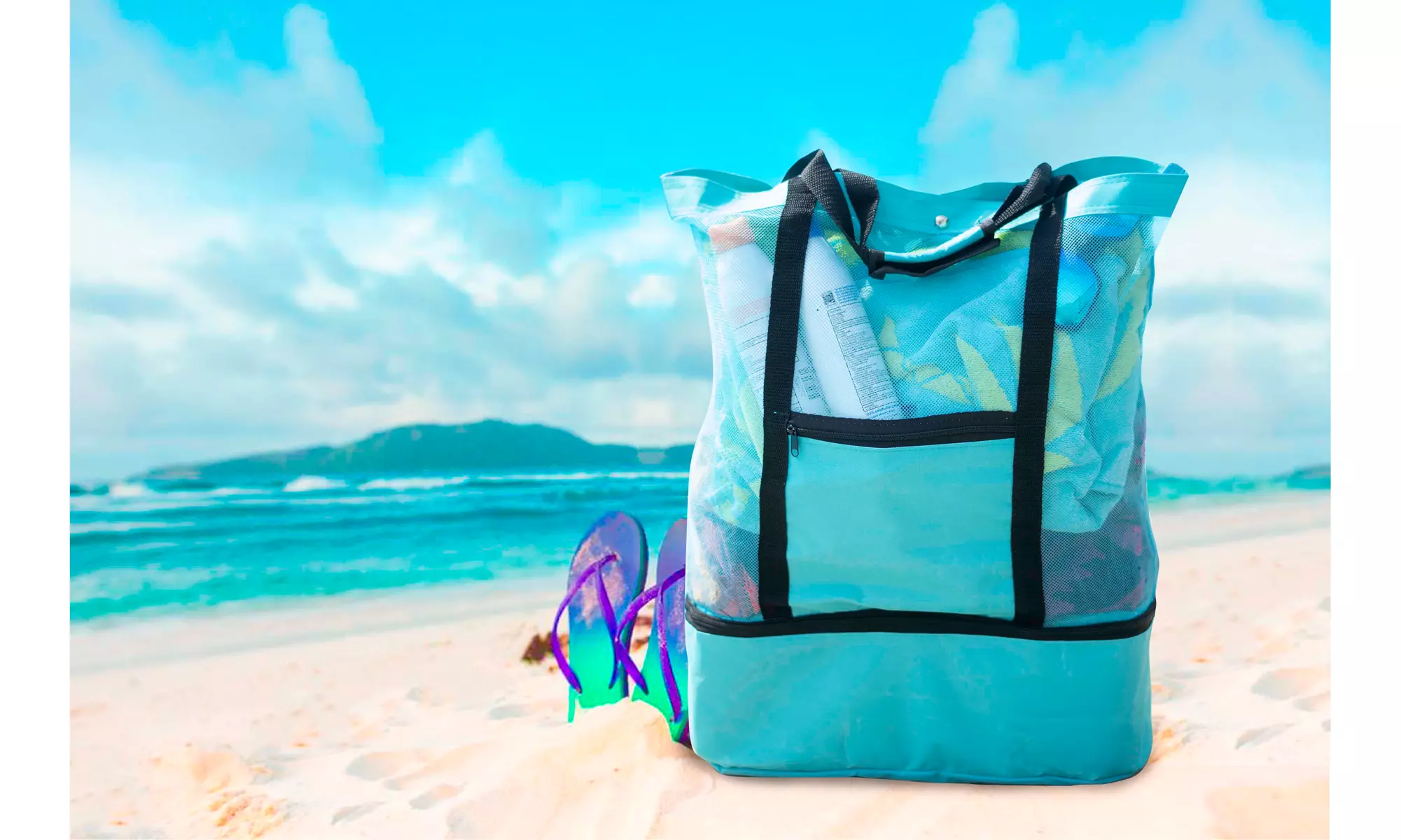 Insulated Cooler Picnic Beach Tote Bag- 4 Colors - Primary Image