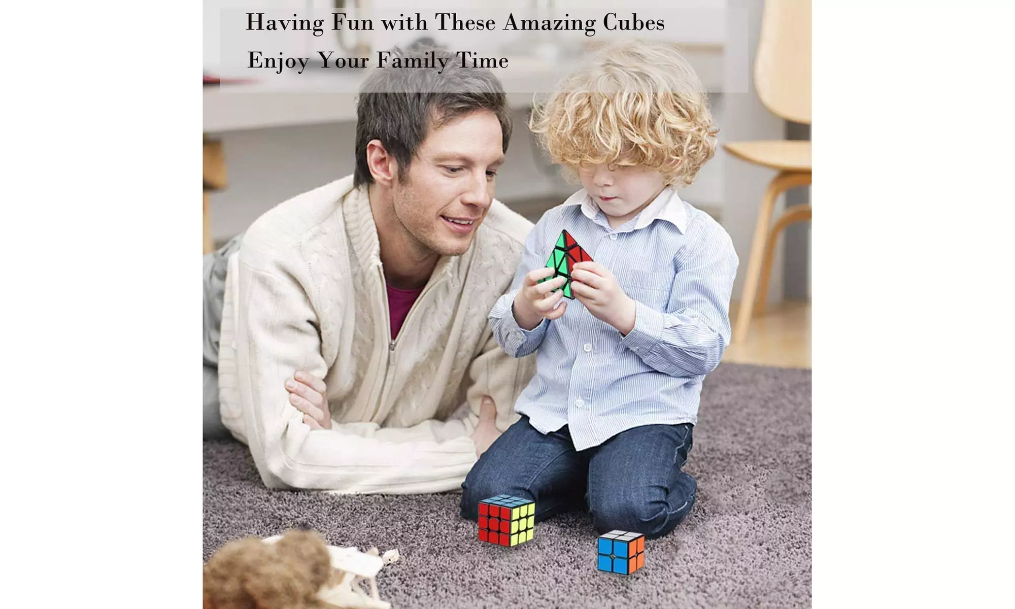 Aitbay Cube Bundle 2x2 3x3 Pyramid Rubik's Cube Puzzle Toy (3pcs) - Second Medium