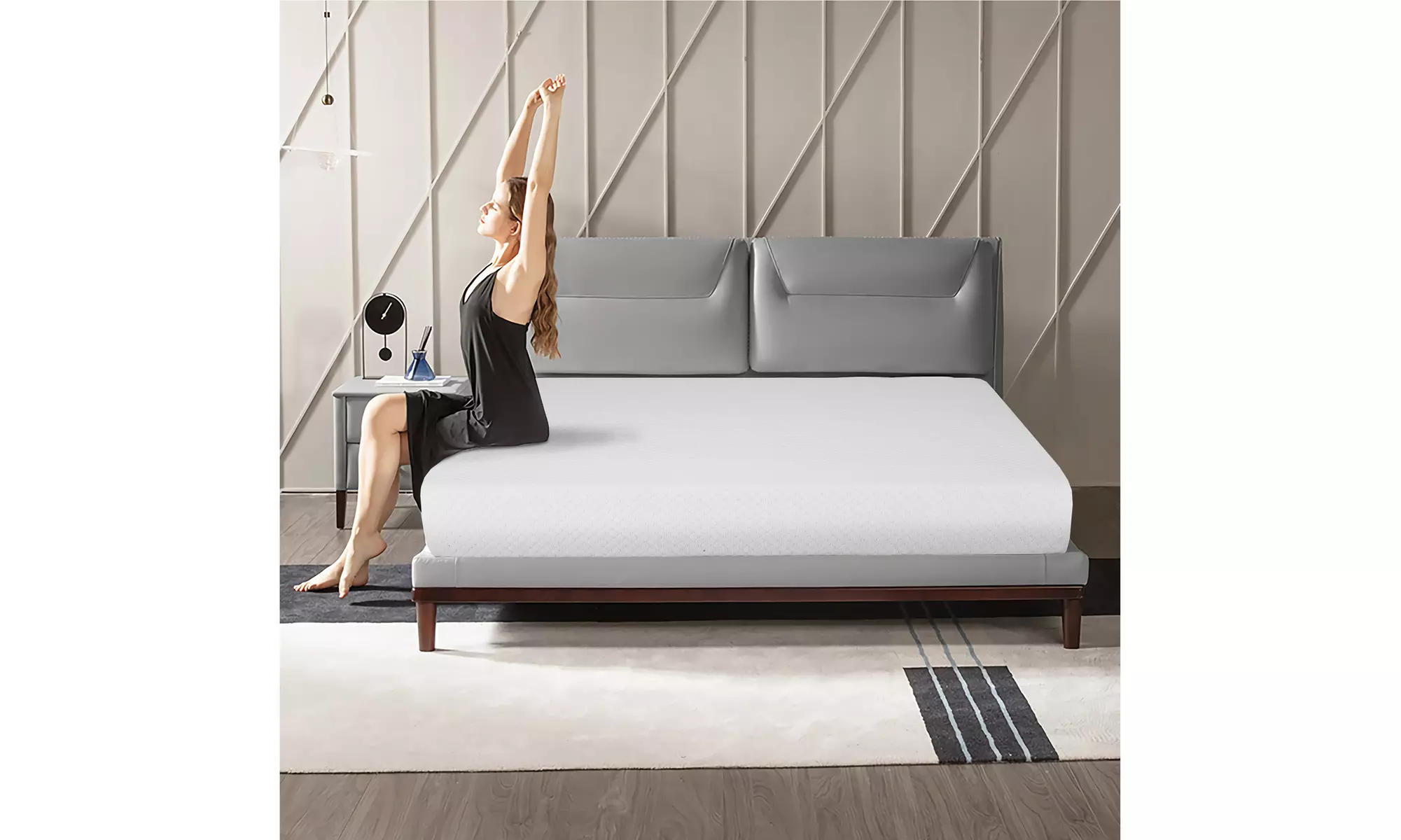 Costway 4 Sizes Jacquard 10'' Foam Mattress Medium Firm Bed-in-a-Box